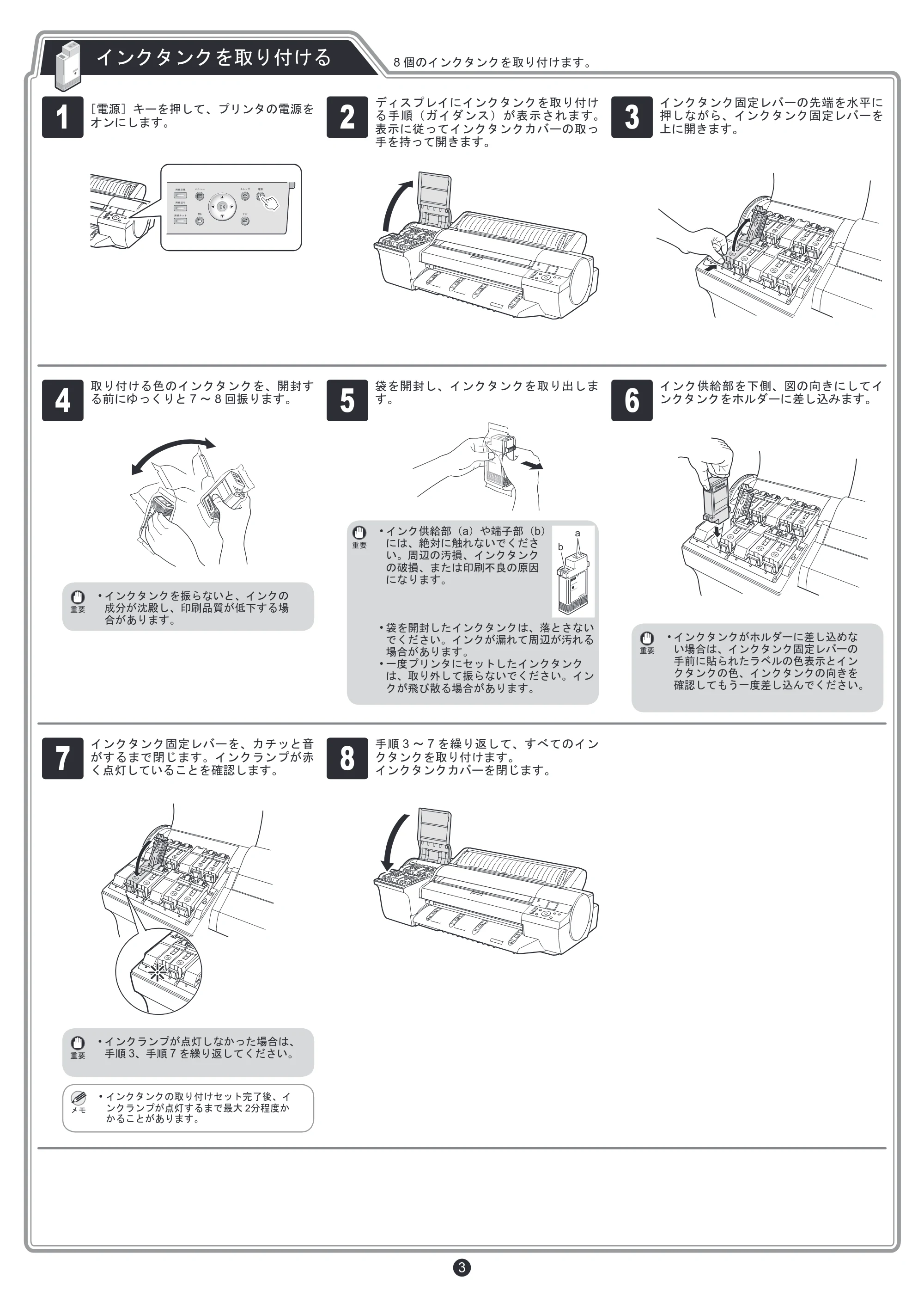 キヤノン iPF6400S セットアップガイド （PDF形式／6.31Mバイト） — 原本ページ — 3ページ