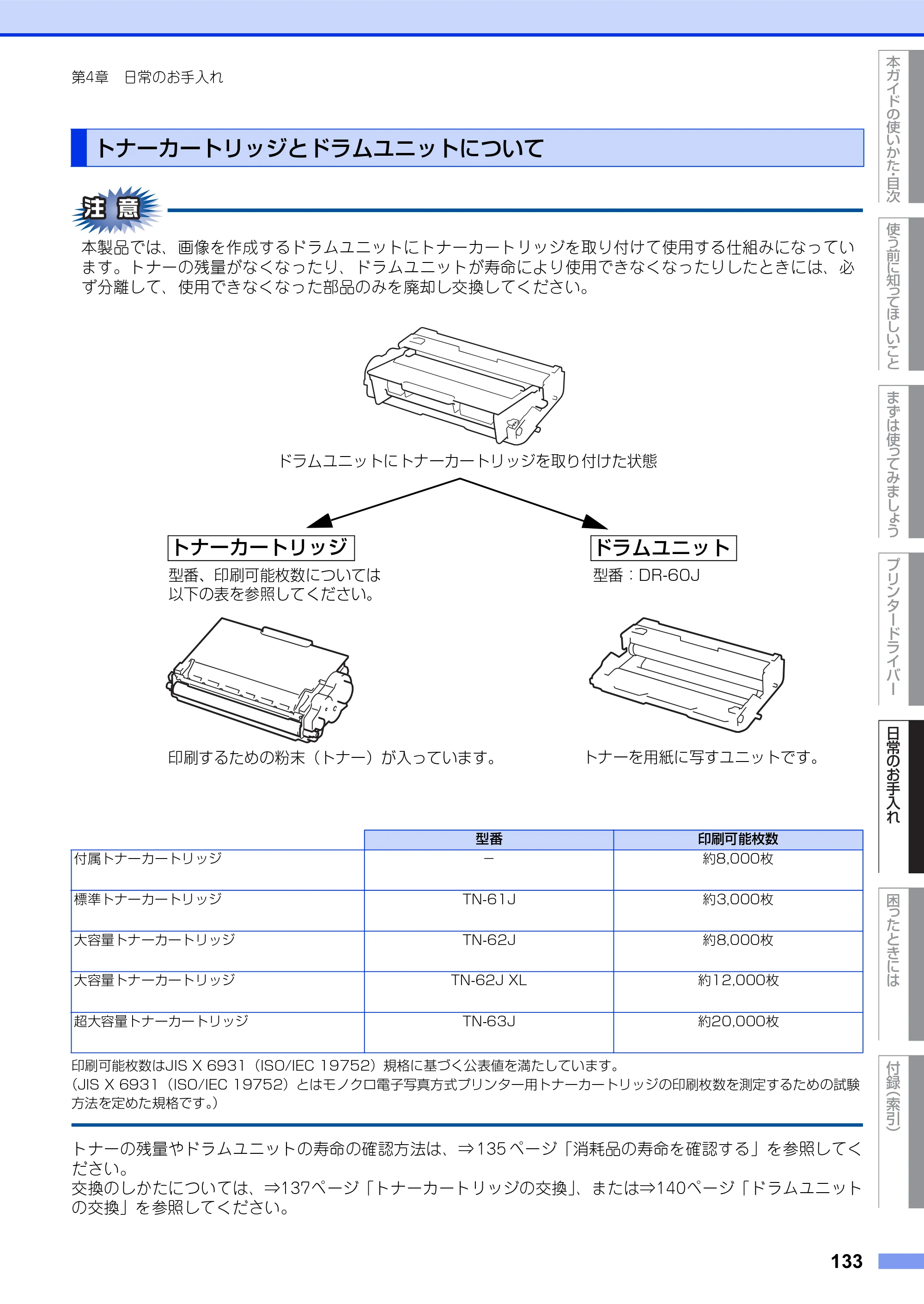 ブラザー HL-L6400DW ユーザーズガイド — トナーカートリッジとドラムユニットについて — 原本ページ — 133ページ