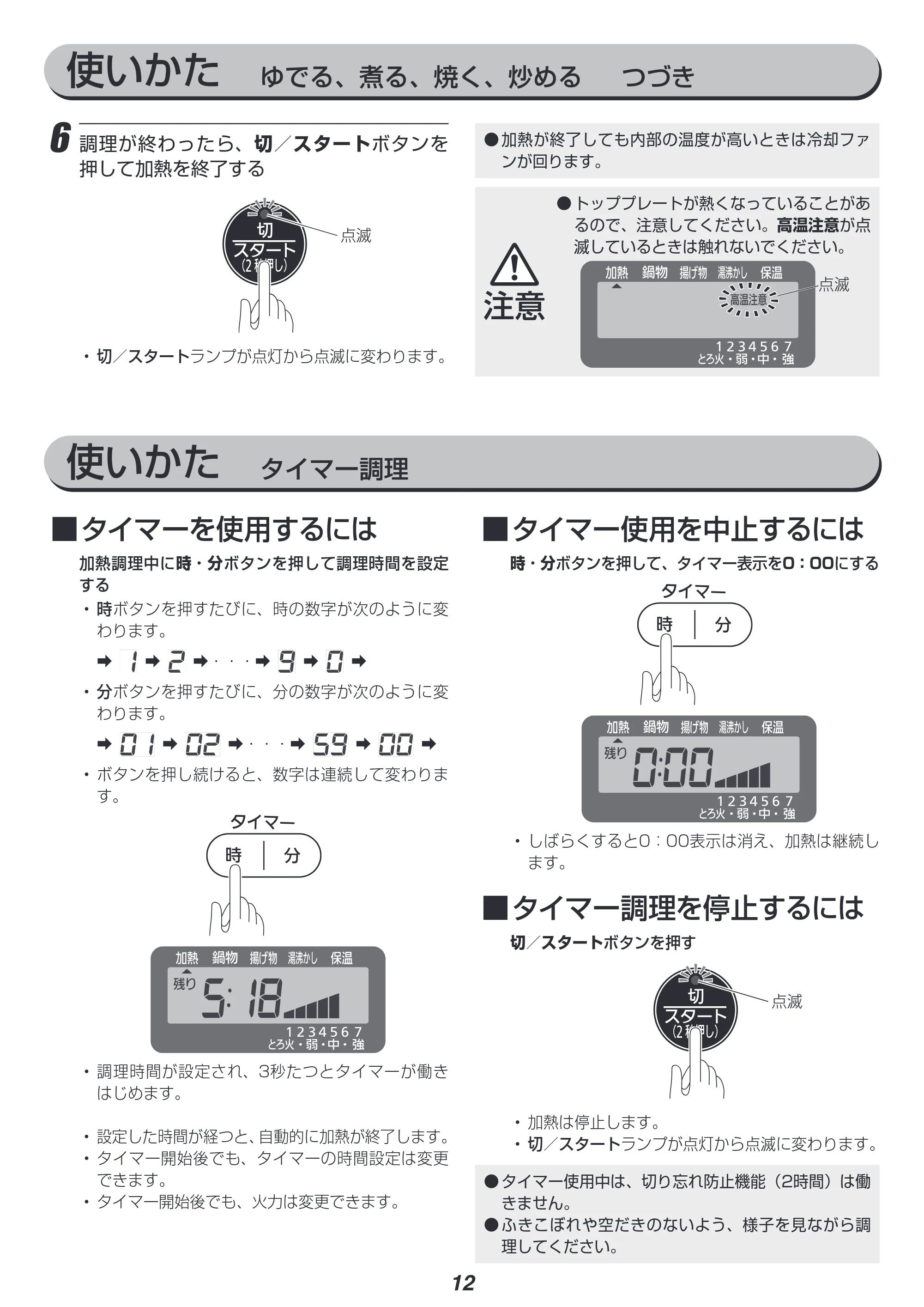 アイリスオーヤマ IHC-TE7 取扱説明書 — 原本ページ — 12ページ