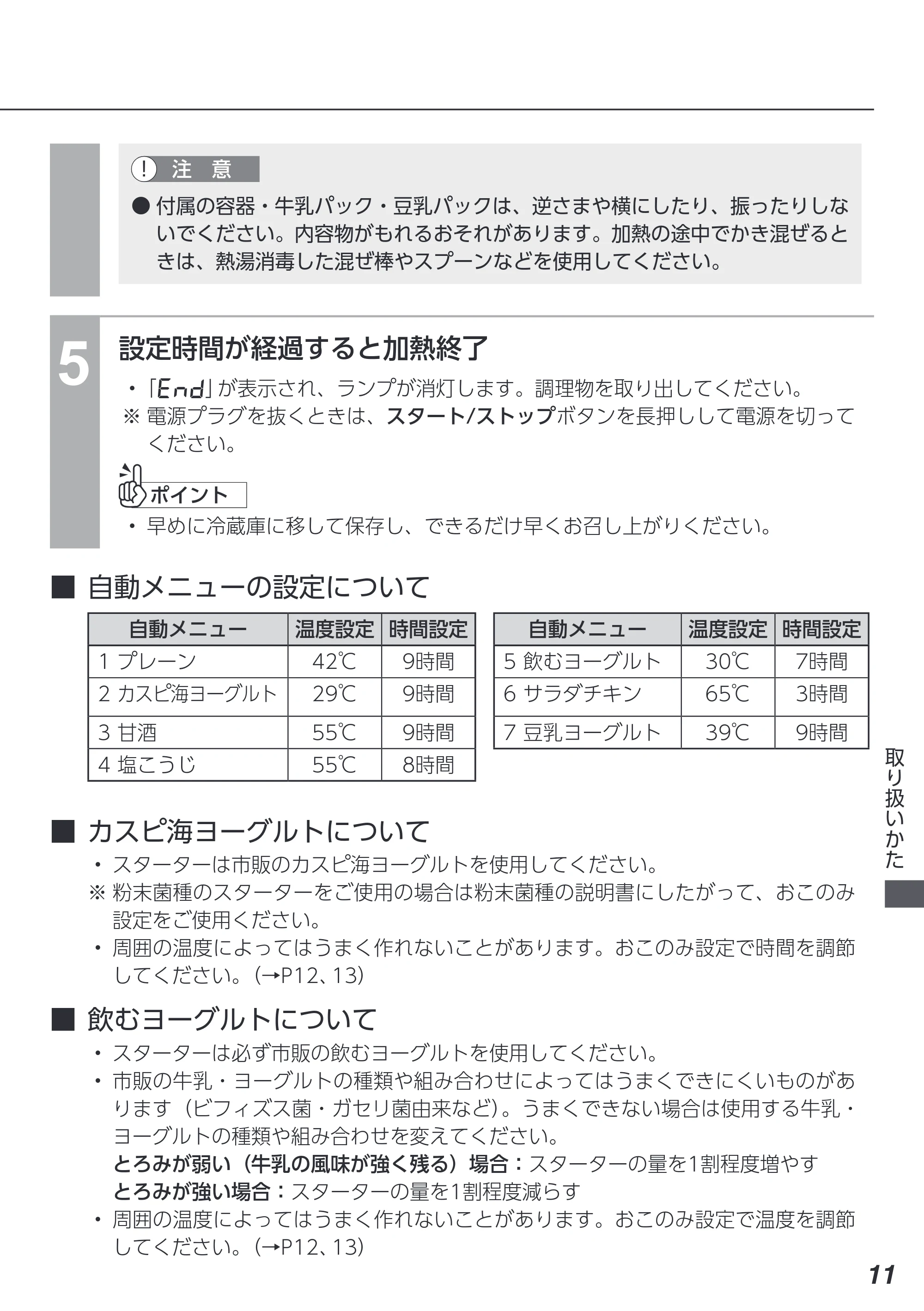アイリスオーヤマ KYM-016 取扱説明書 — 原本ページ — 11ページ