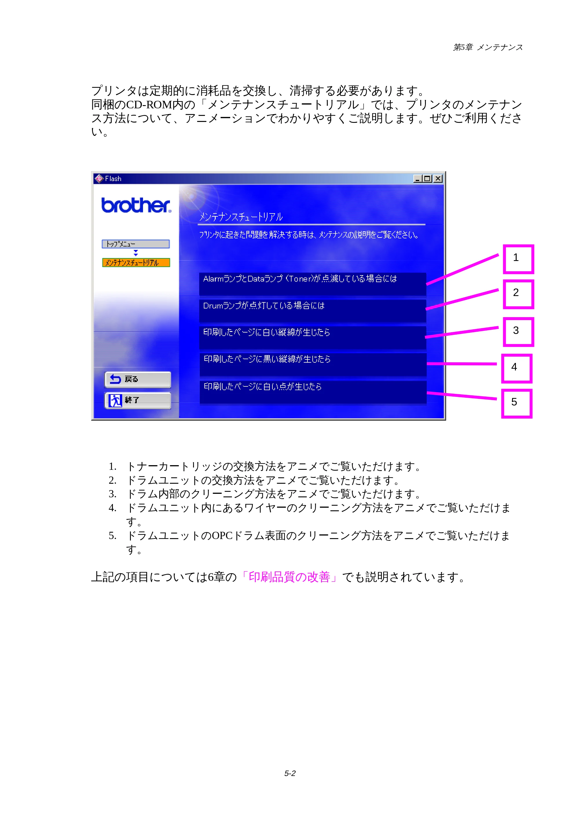 ブラザー HL-1440 / HL-1470N 取扱説明書(本体) — 原本ページ — 62ページ