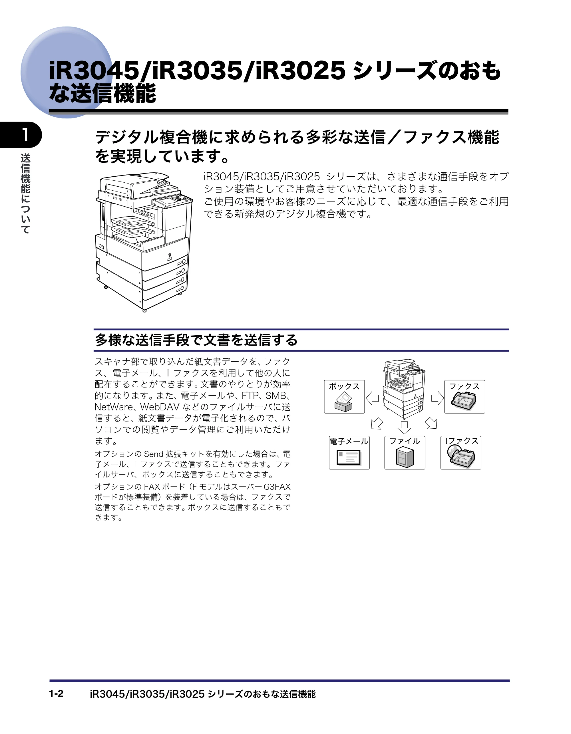 キヤノン iR3045/3045F/3035/3035F/3025/3025F 送信／ファクスガイド （PDF形式／19.84Mバイト） — iR3045/iR3035/iR3025シリーズのおも な送信機能 — 原本ページ — 18ページ