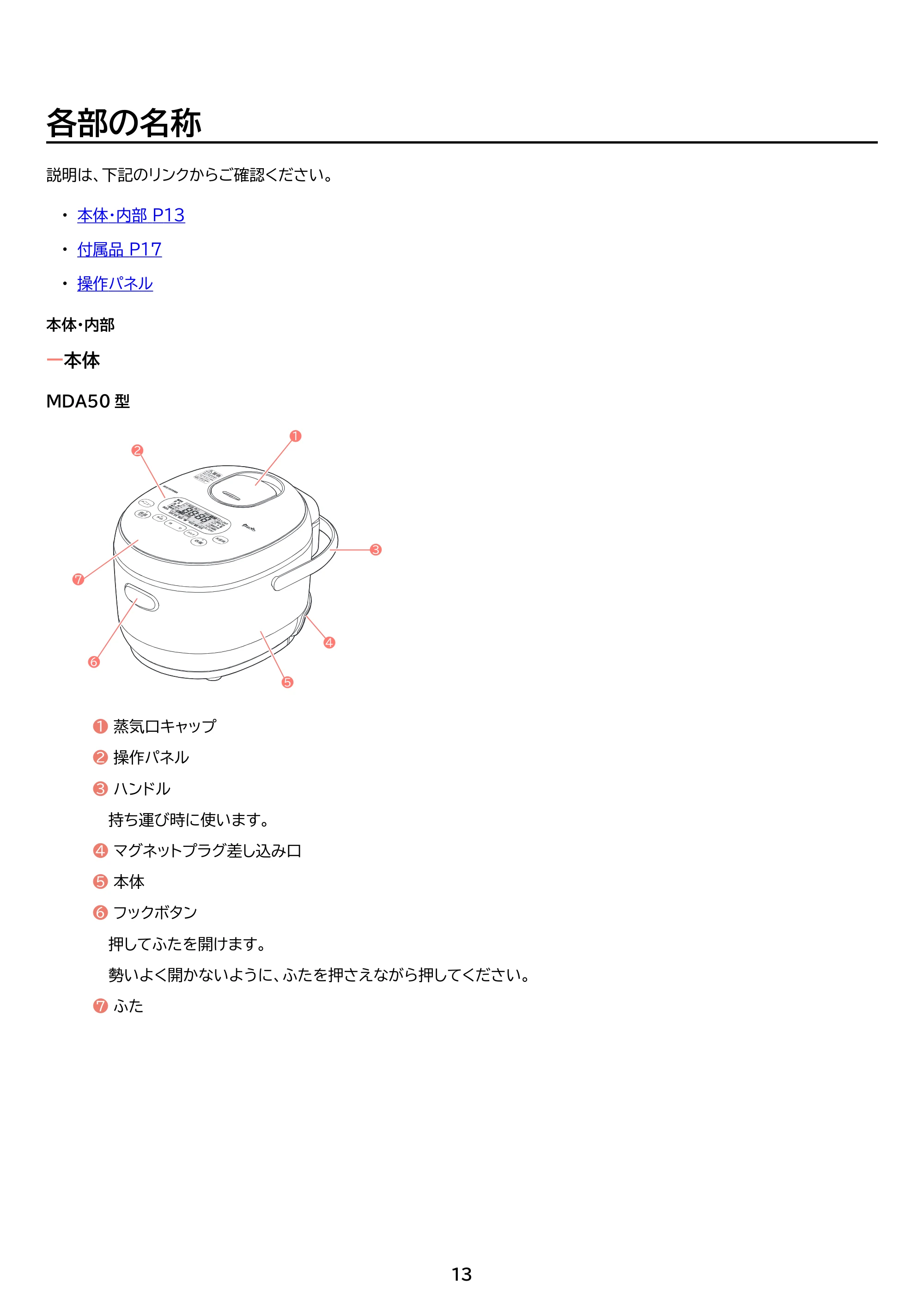 アイリスオーヤマ RC-MDA30 取扱説明書 — 原本ページ — 13ページ