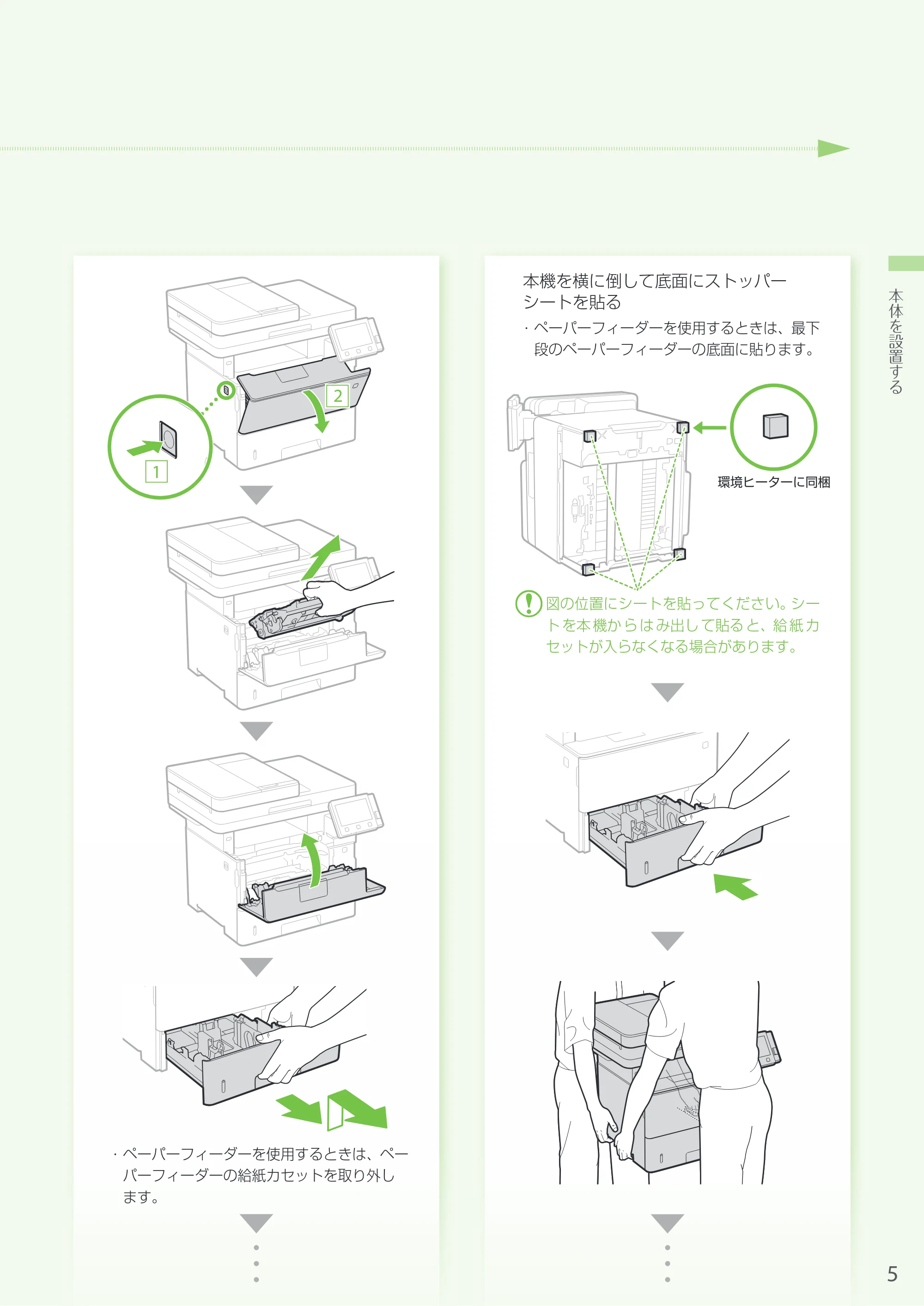 キヤノン MF521dw かんたん設置ガイド 2018年4月26日更新(PDF:16.4MB) — 原本ページ — 5ページ