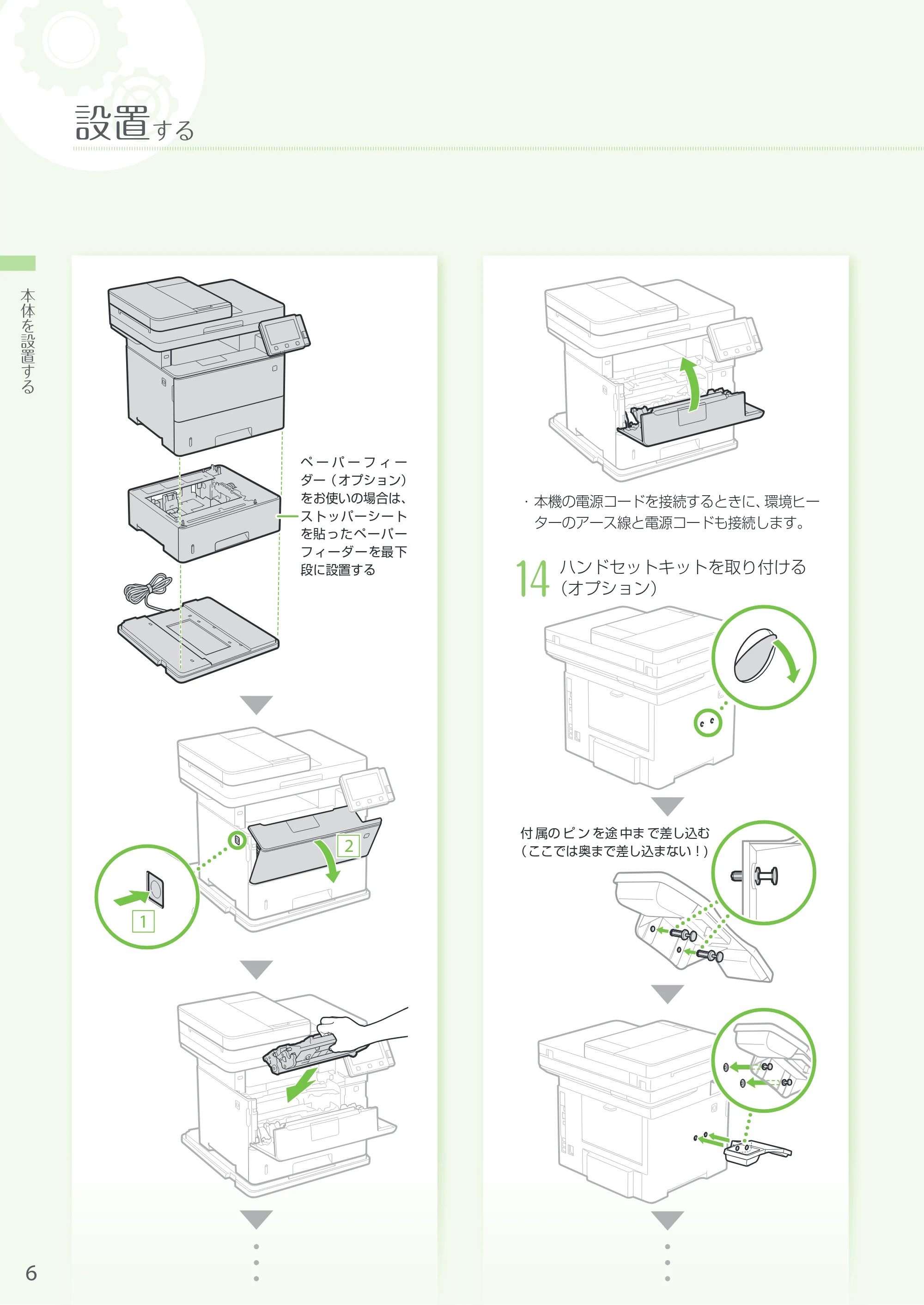 キヤノン MF521dw かんたん設置ガイド 2018年4月26日更新(PDF:16.4MB) — 原本ページ — 6ページ