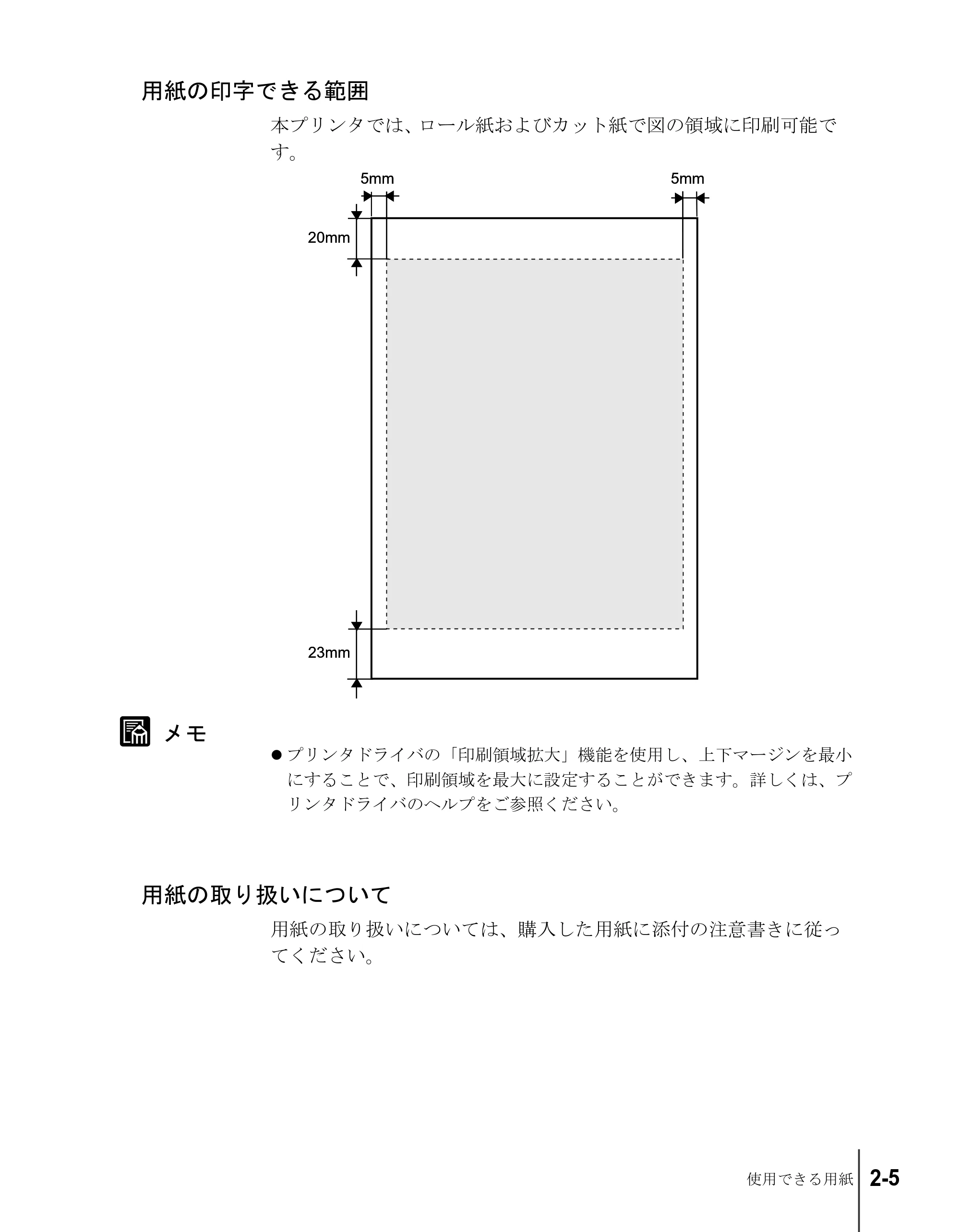 キヤノン W7200/W7250 ユーザーズガイド (PDF形式/4.71Mバイト) — 用紙の印字できる範囲 — 原本ページ — 31ページ