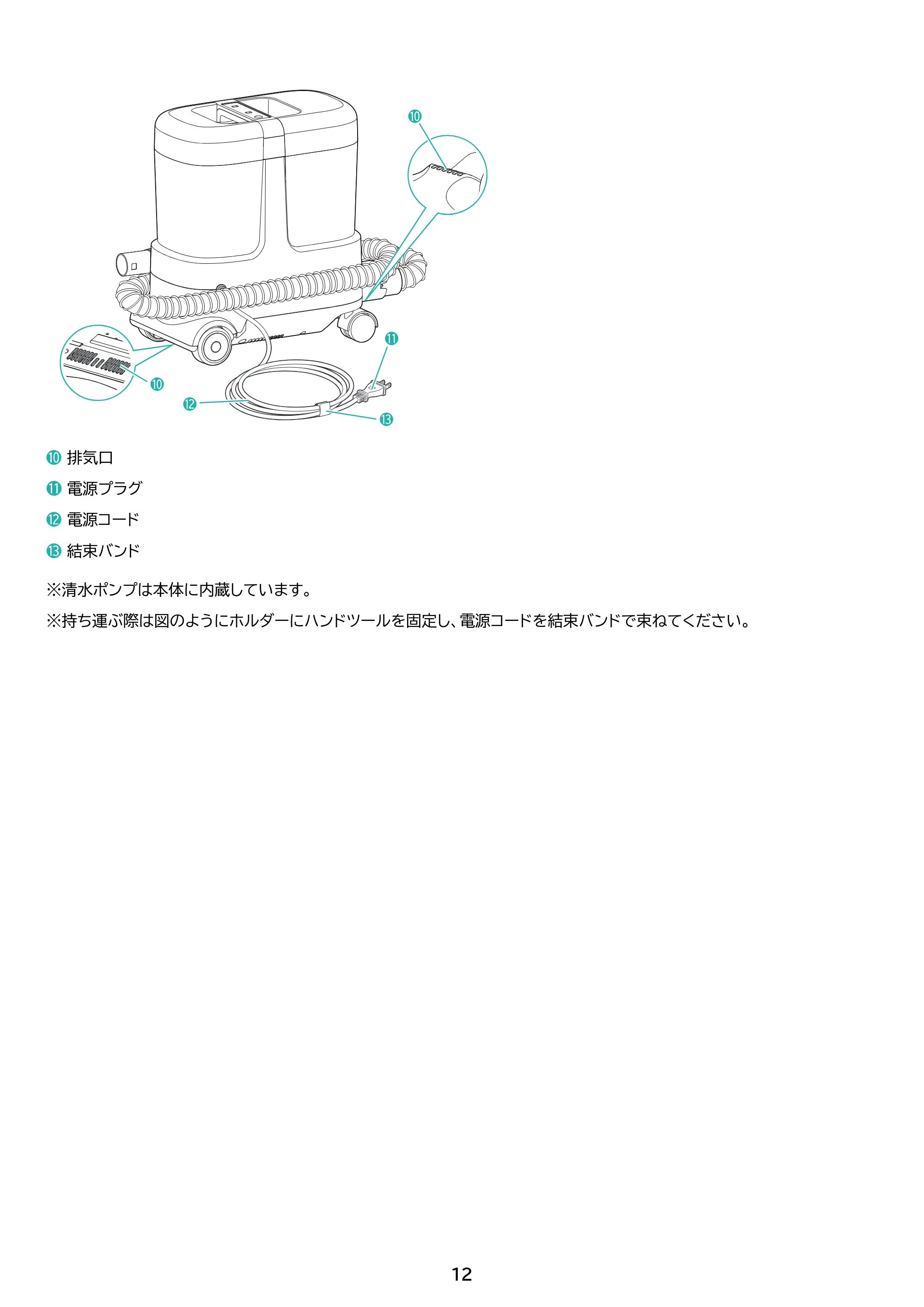 アイリスオーヤマ RNSP-P1600 取扱説明書 — 原本ページ — 12ページ