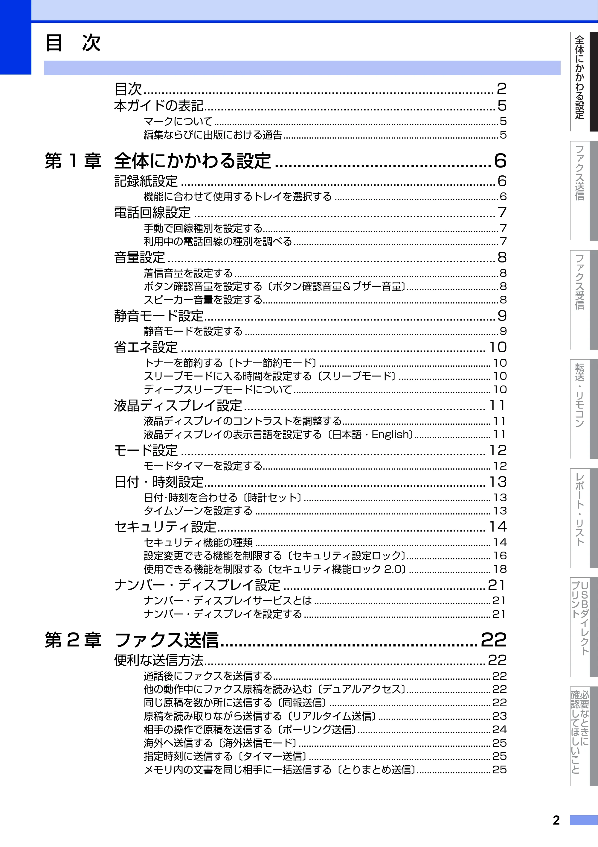 ブラザー MFC-8520DN ユーザーズガイド ～応用編～ — 目次 — 原本ページ — 2ページ