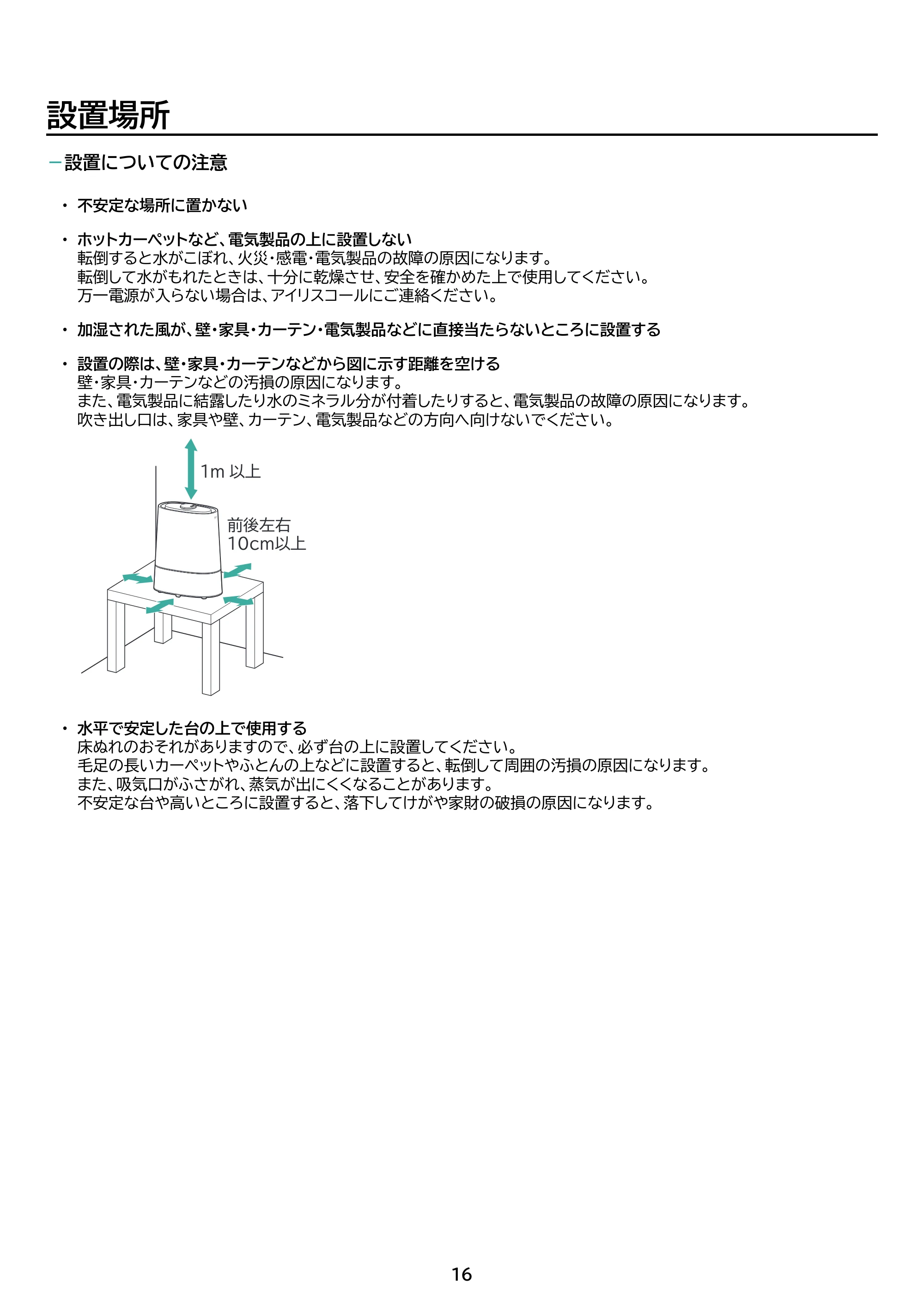 アイリスオーヤマ AHM-HUT55A 取扱説明書 — 原本ページ — 16ページ