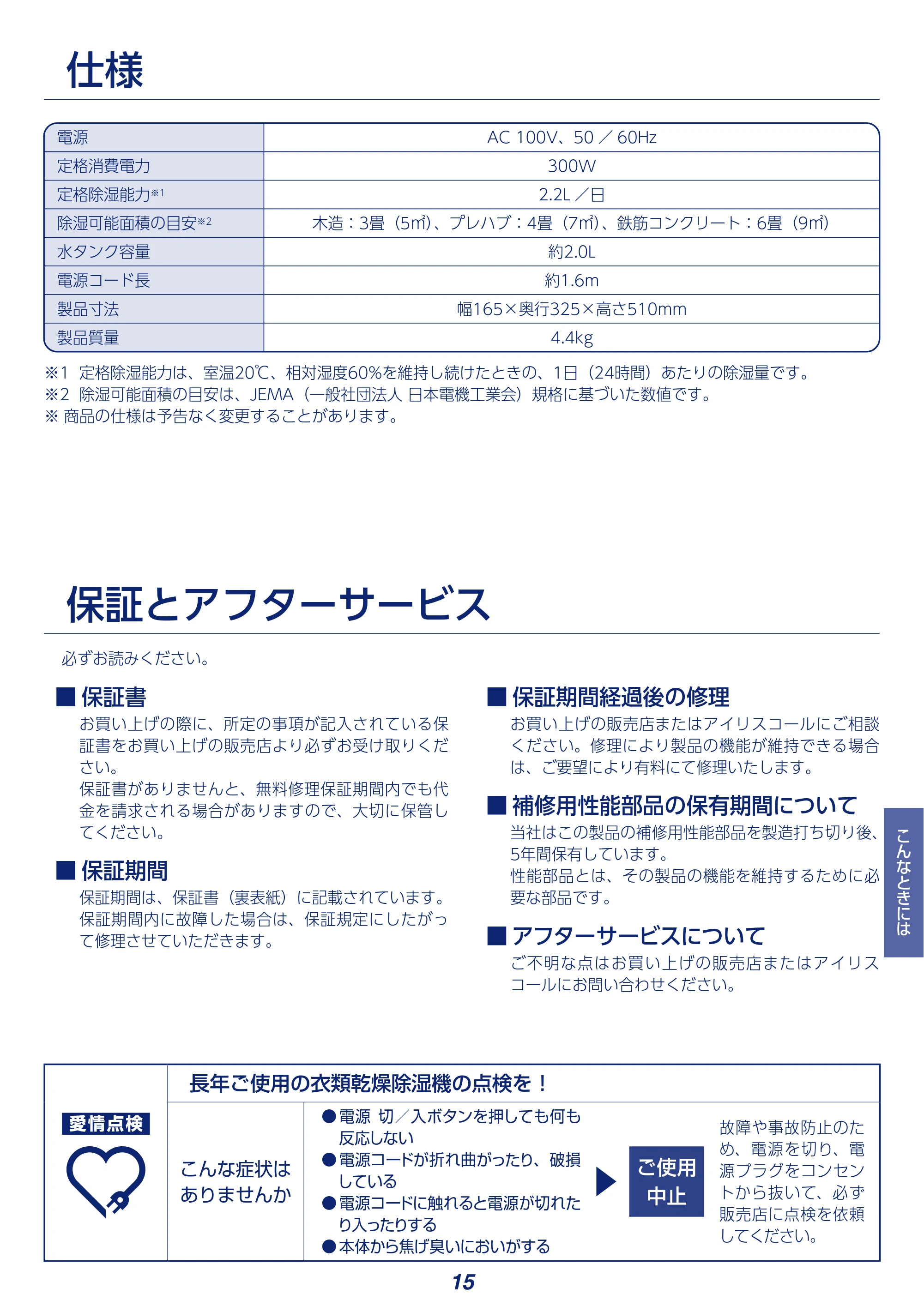 アイリスオーヤマ KIJD-N20 取扱説明書 — 原本ページ — 15ページ