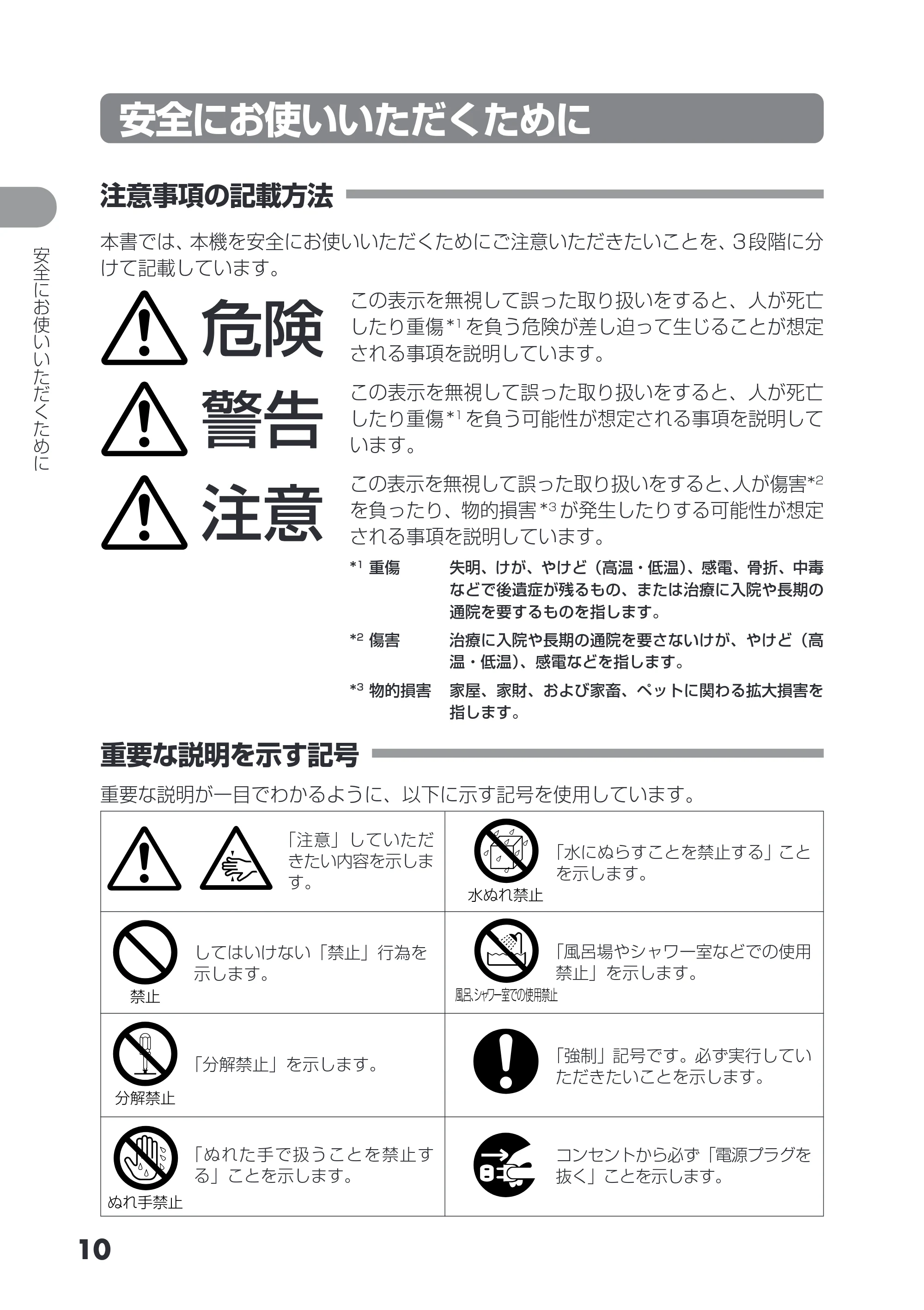 日立 DZ-HS403 / DZ-HS401 取扱説明書 — 安全にお使いいただくために — 原本ページ — 10ページ