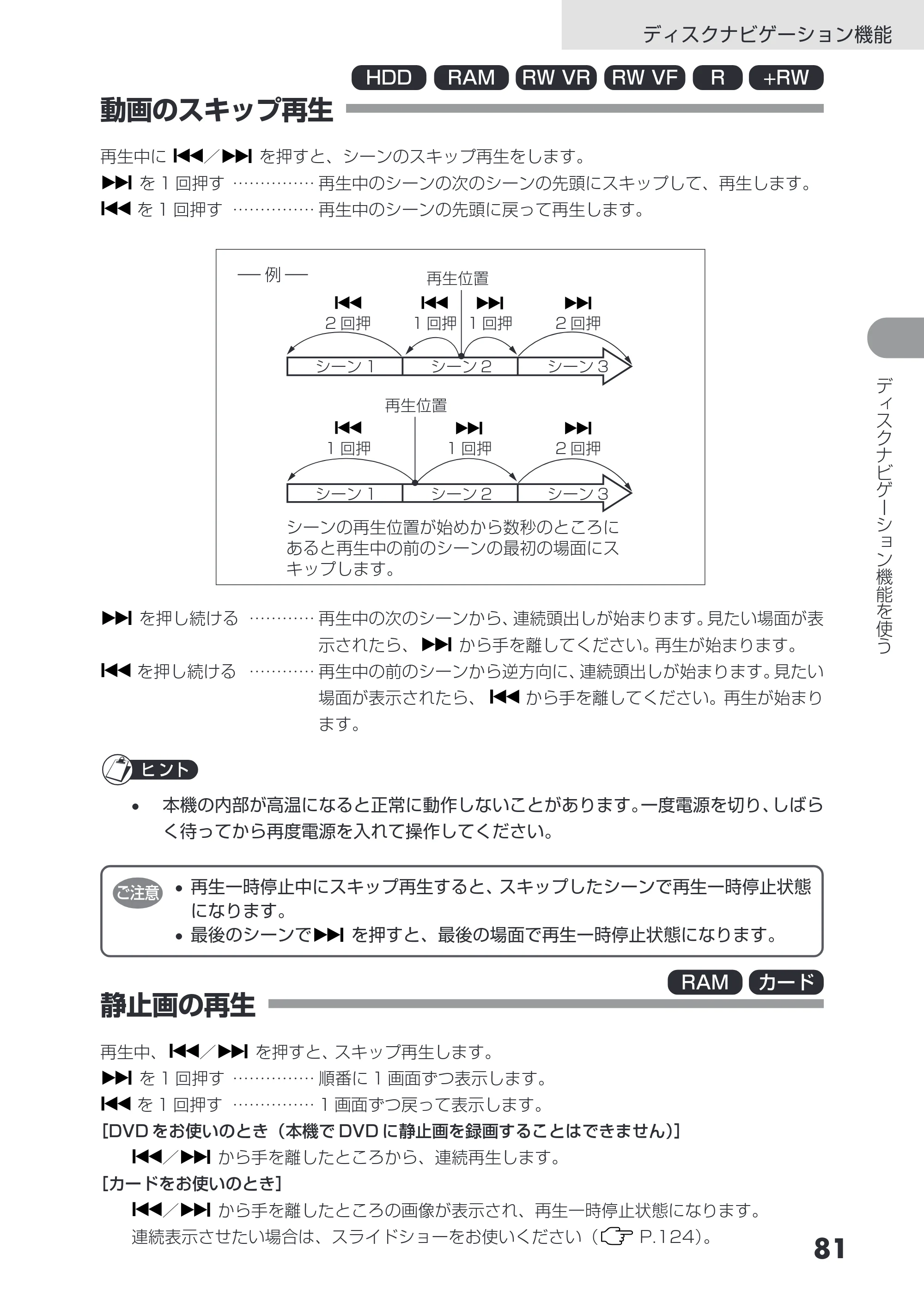 日立 DZ-HS403 / DZ-HS401 取扱説明書 — 動画のスキップ再生 — 原本ページ — 81ページ
