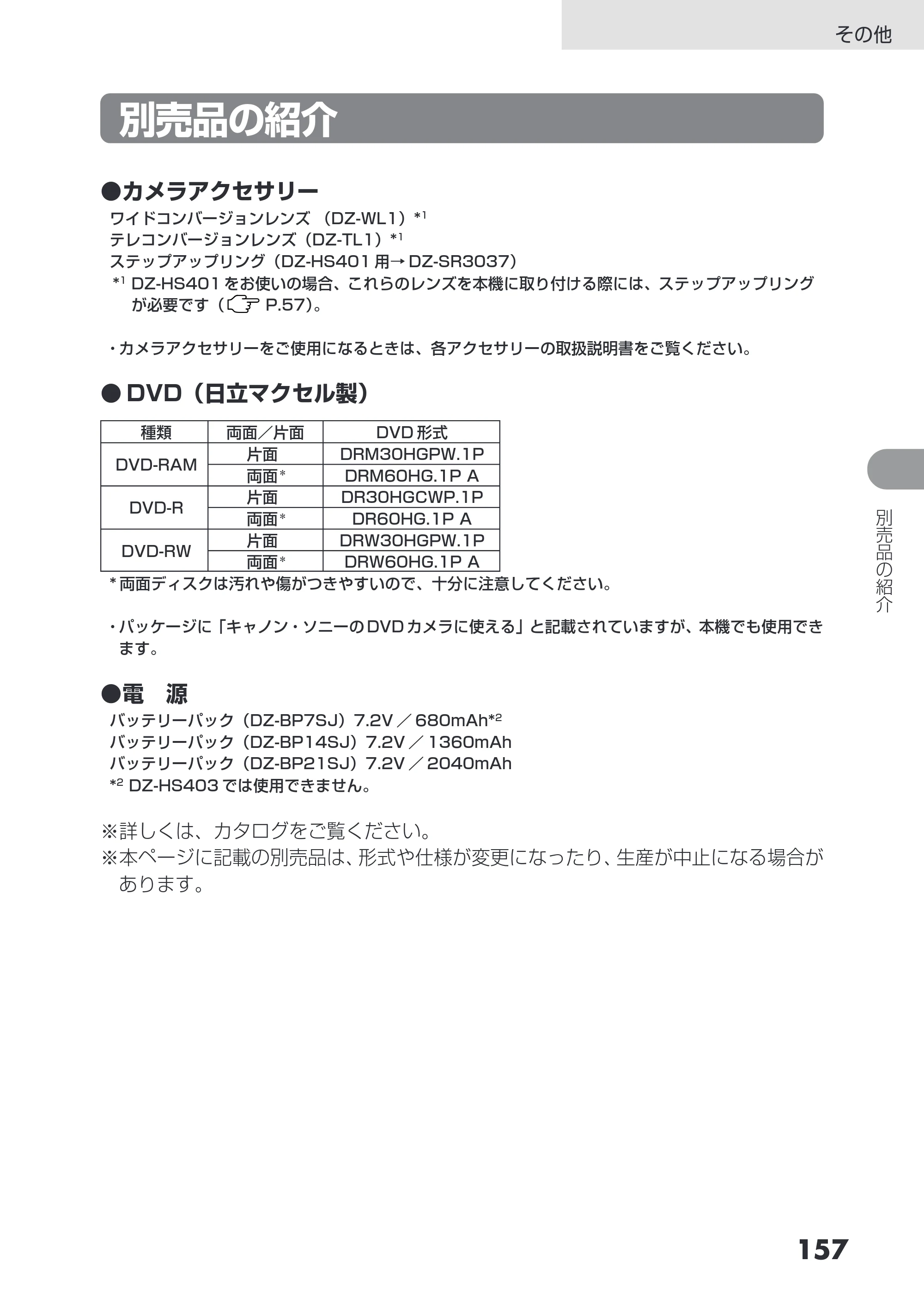 日立 DZ-HS403 / DZ-HS401 取扱説明書 — その他 — 原本ページ — 157ページ
