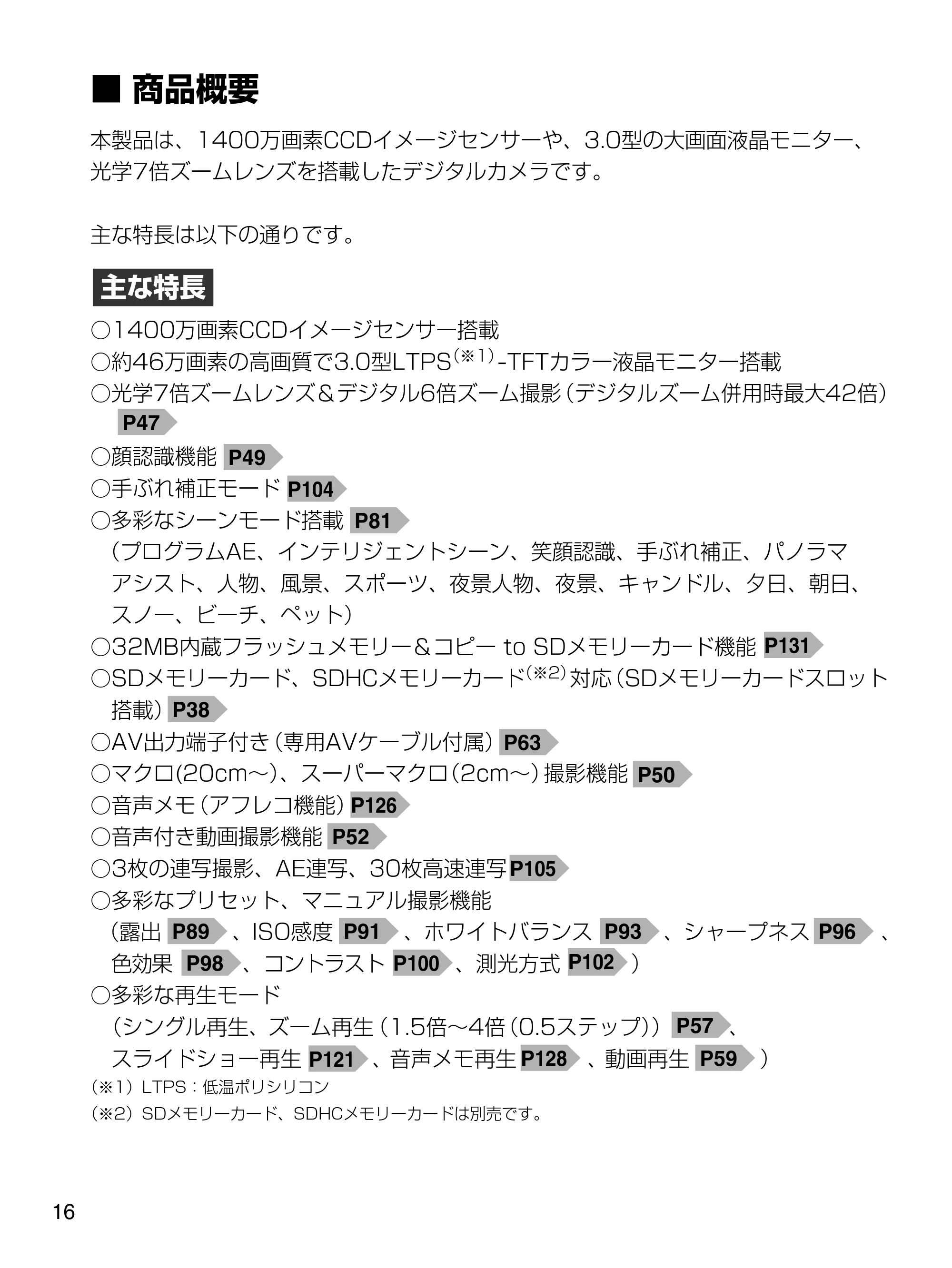 日立 HDC-1471 取扱説明書 — 商品概要 — 原本ページ — 16ページ