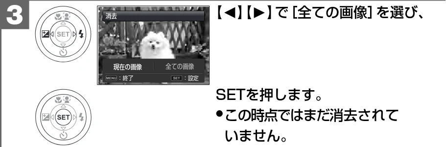 日立 HDC-1471 取扱説明書 — 全ての画像を消去する — 図版 62-3 — 62ページ