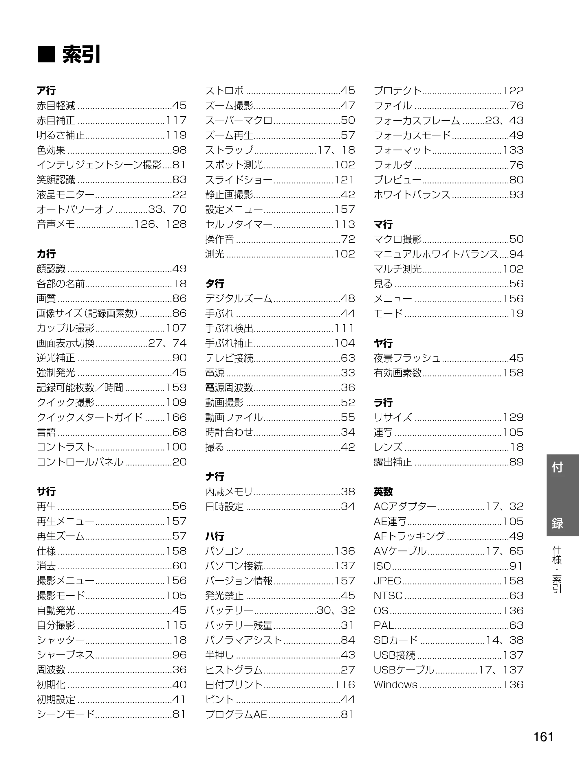 日立 HDC-1471 取扱説明書 — 索引 — 原本ページ — 161ページ