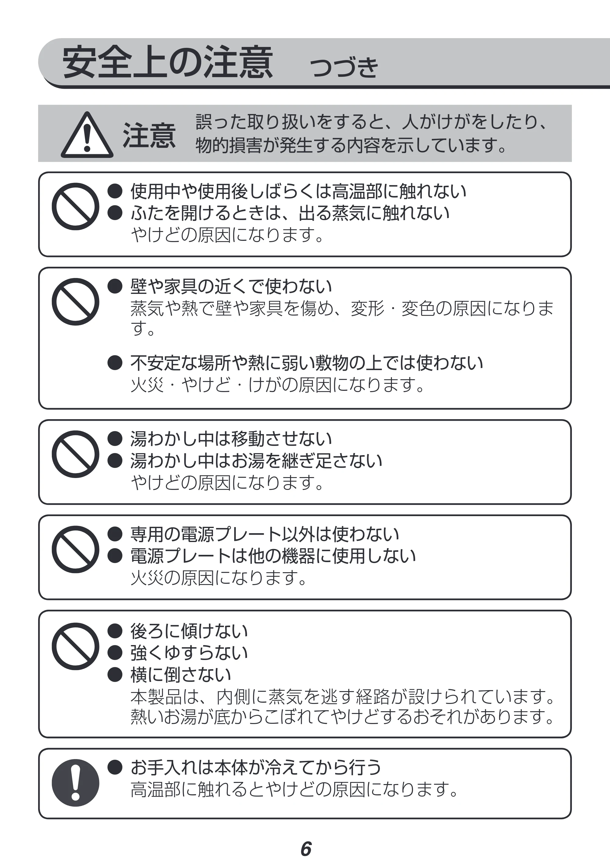 アイリスオーヤマ IKE-R800 取扱説明書 — 原本ページ — 6ページ