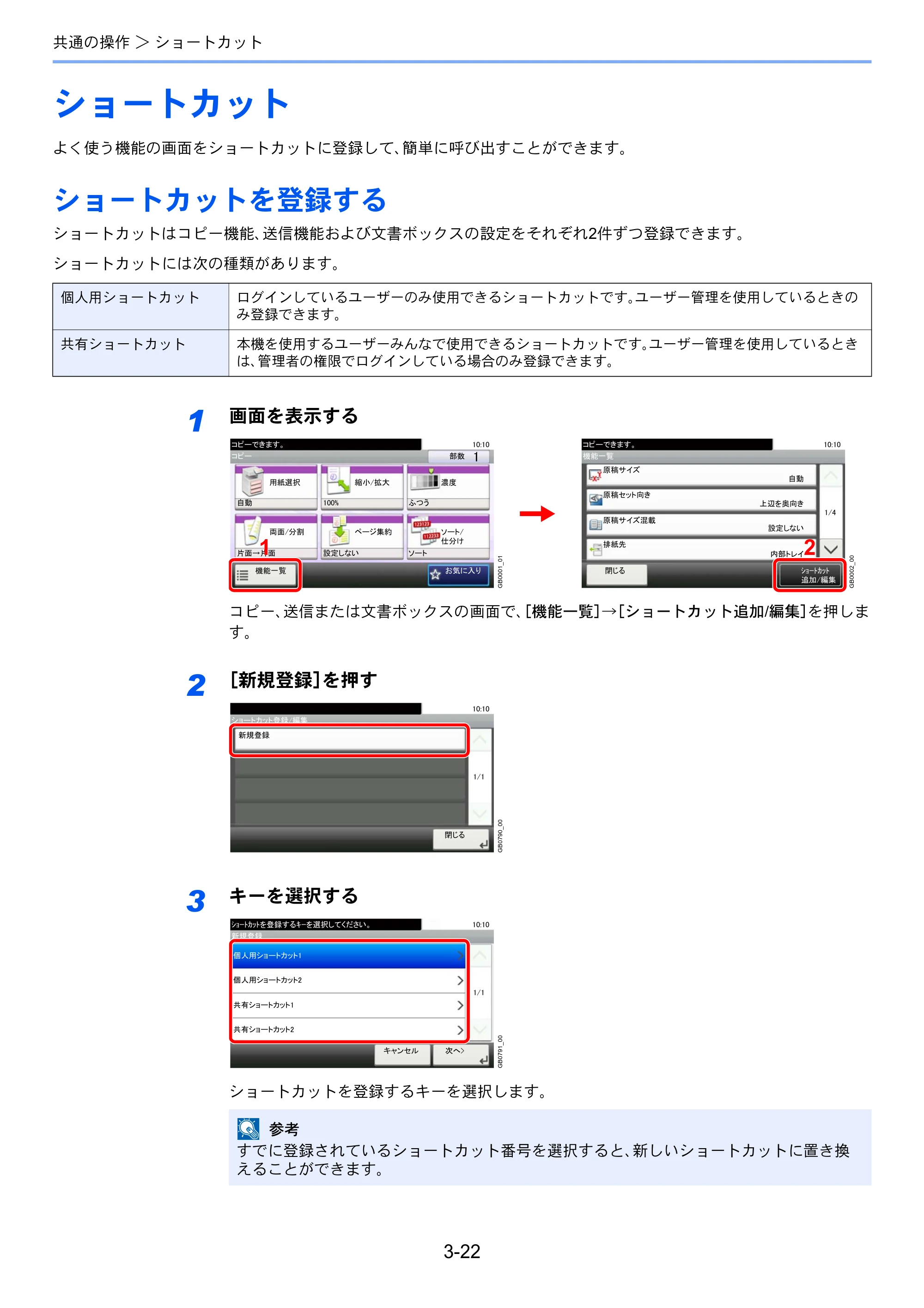 京セラ TASKalfa 256i / TASKalfa 306i "TASKalfa 256i TASKalfa 306i 使用説明書 — ショートカット — 原本ページ — 94ページ