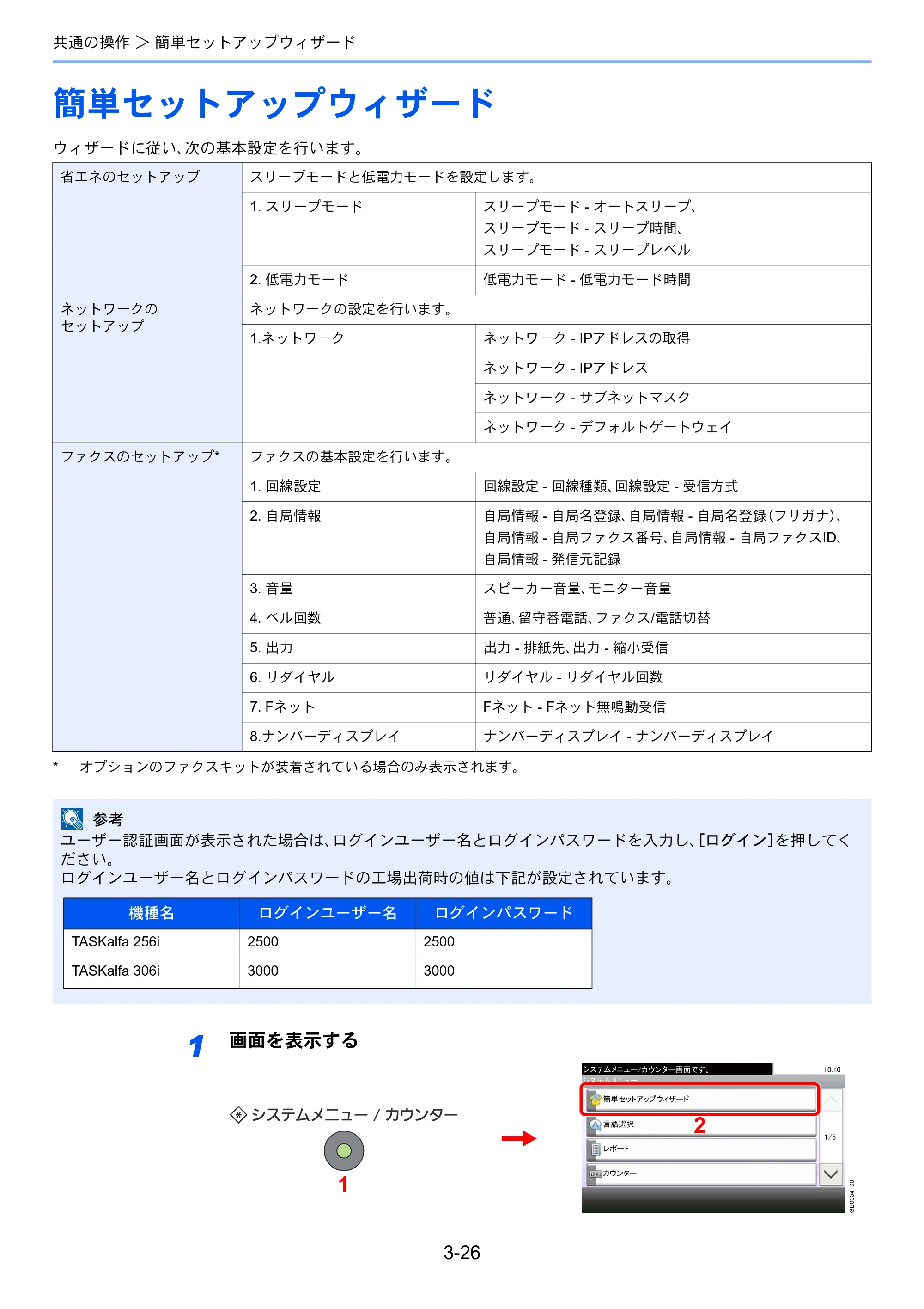 京セラ TASKalfa 256i / TASKalfa 306i "TASKalfa 256i TASKalfa 306i 使用説明書 — 簡単セットアップウィザード — 原本ページ — 98ページ