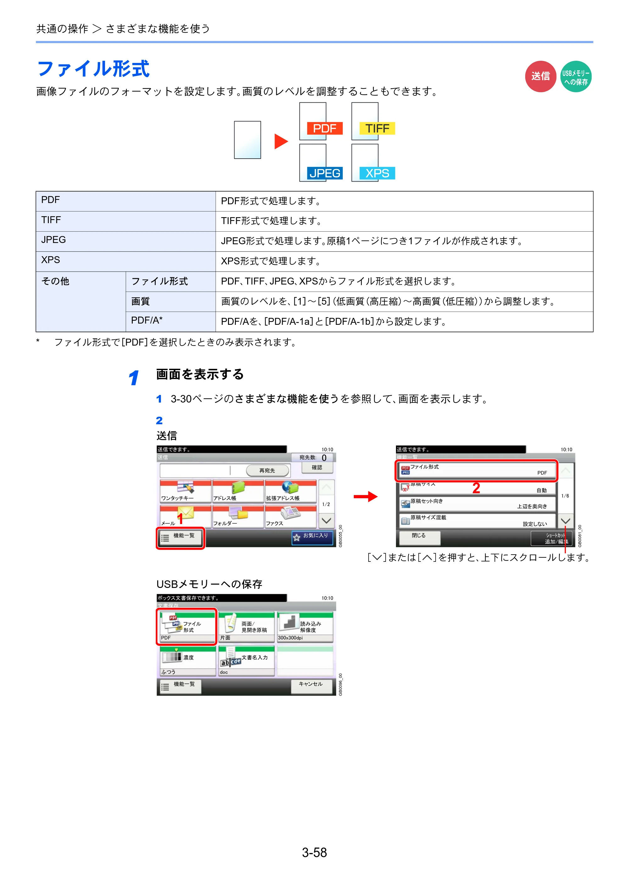 京セラ TASKalfa 256i / TASKalfa 306i "TASKalfa 256i TASKalfa 306i 使用説明書 — ファイル形式 — 原本ページ — 130ページ