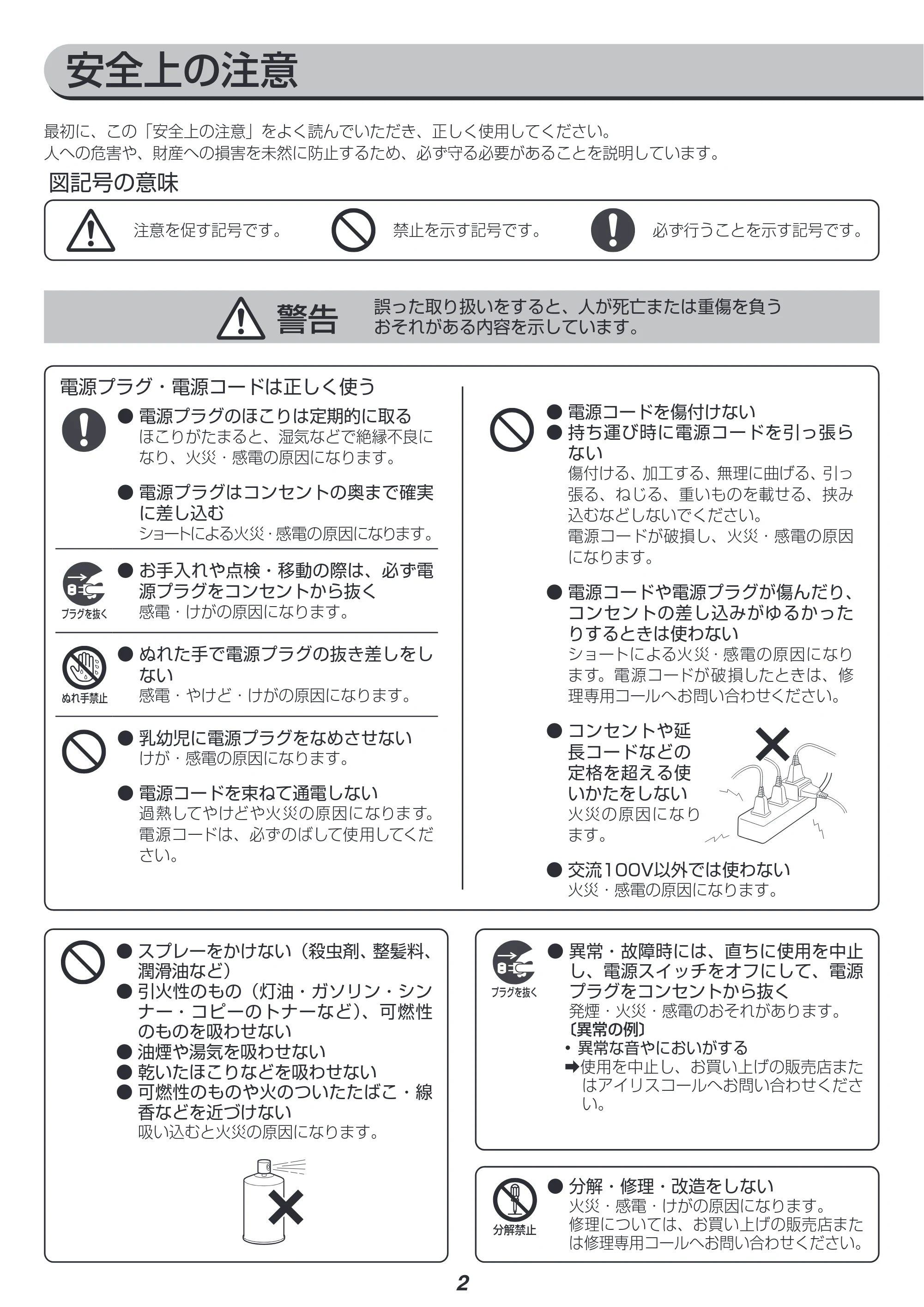 アイリスオーヤマ RNSK-300 取扱説明書 — 原本ページ — 2ページ
