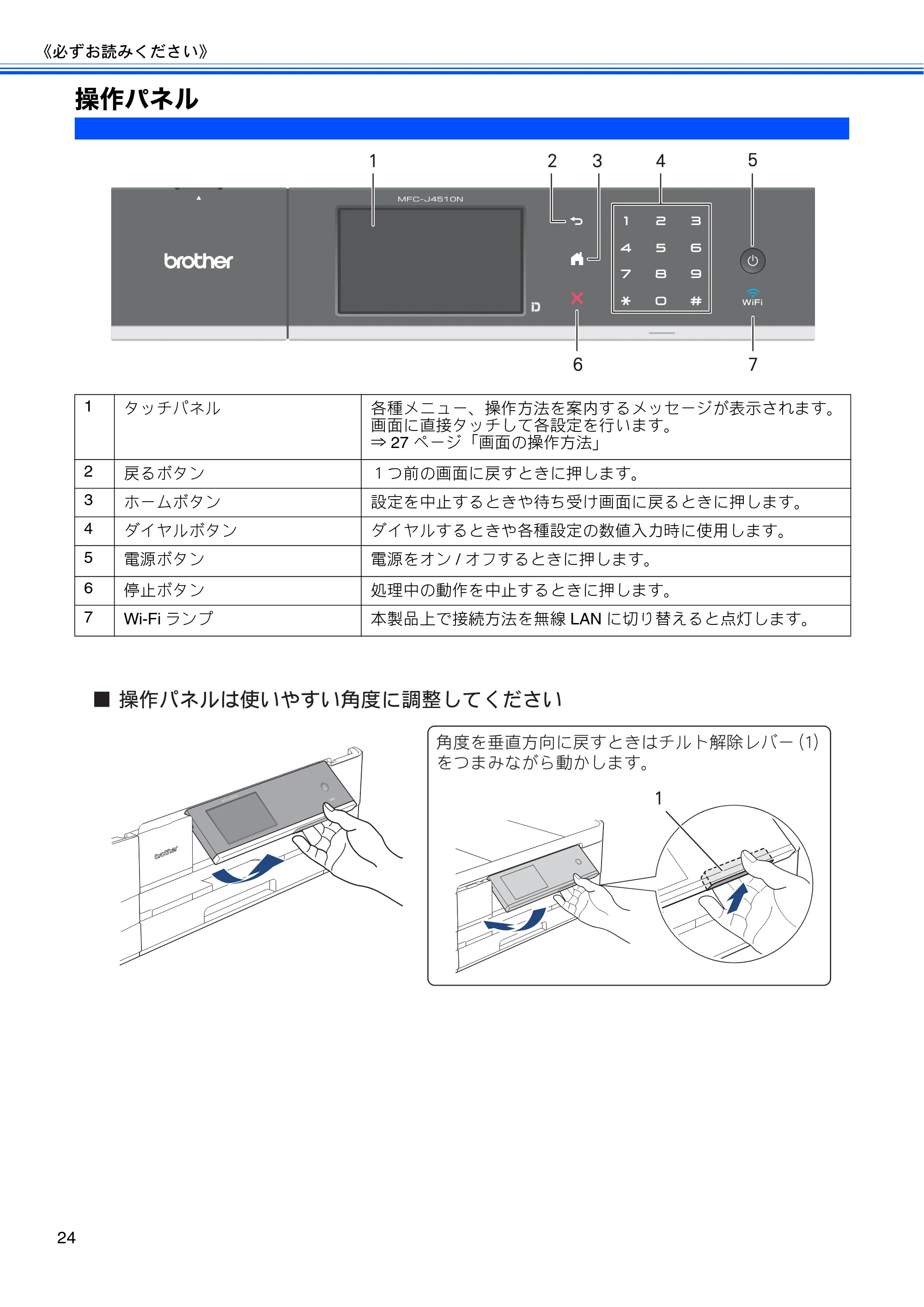 ブラザー MFC-J4510N / MFC-J4910CDW ユーザーズガイド ～基本編～ — 操作パネル — 原本ページ — 26ページ