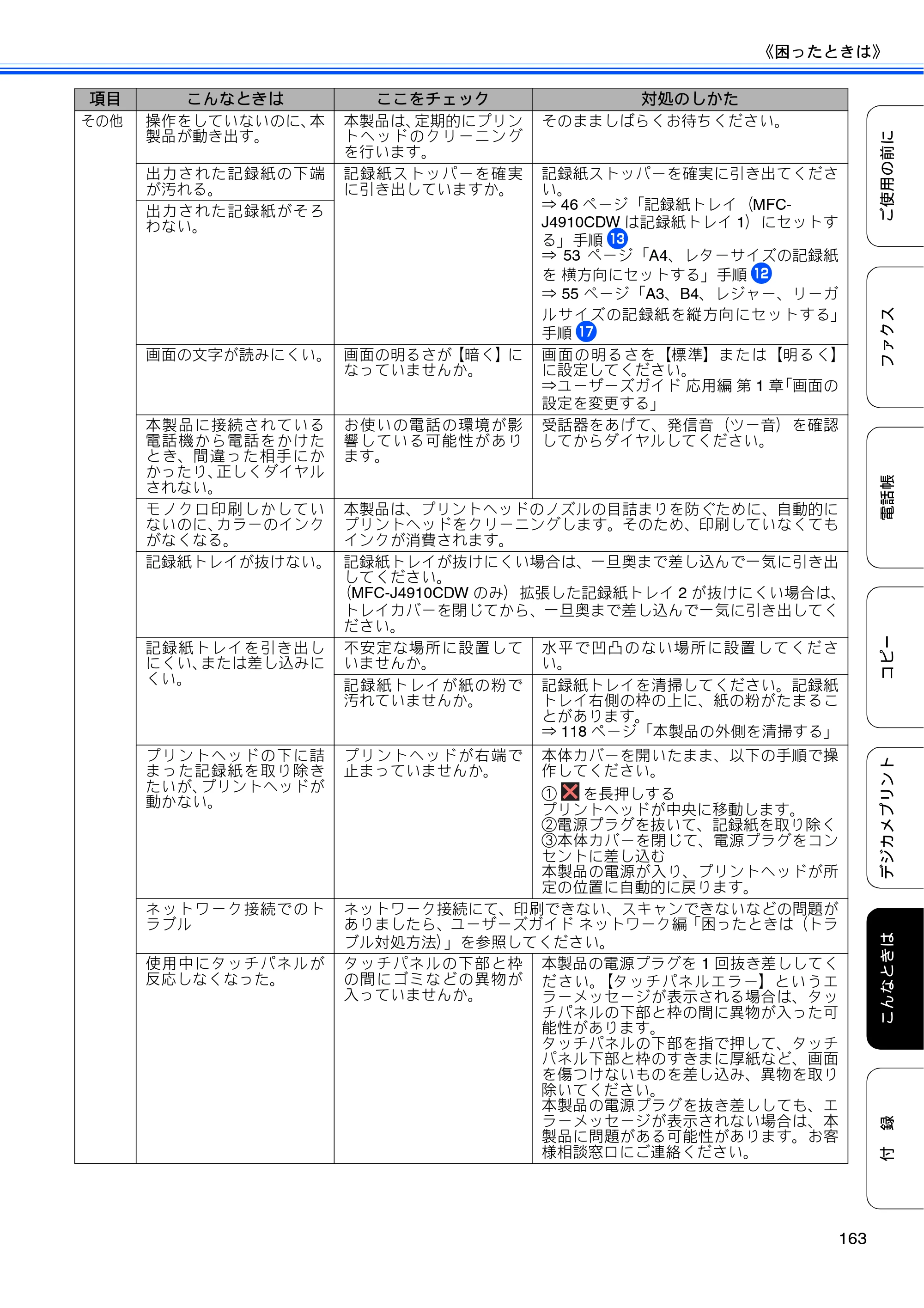 ブラザー MFC-J4510N / MFC-J4910CDW ユーザーズガイド ～基本編～ — 原本ページ — 165ページ