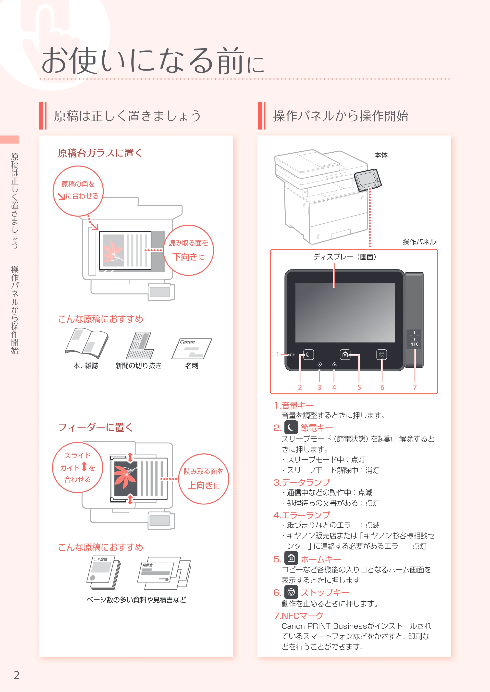 キヤノン MF521dw かんたん操作ガイド 2018年4月26日更新（PDF：12.0MB） — 原本ページ — 2ページ