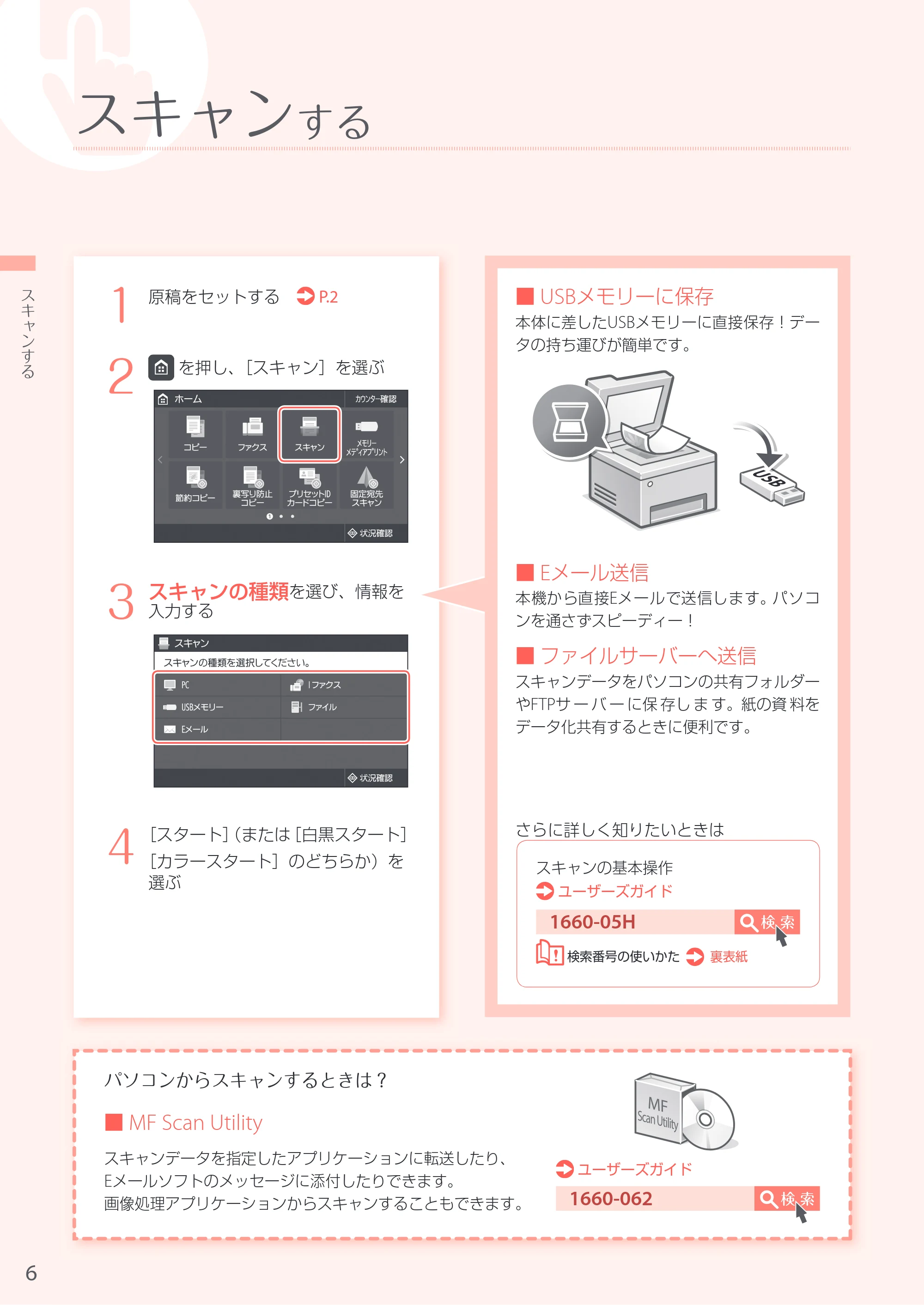 キヤノン MF521dw かんたん操作ガイド 2018年4月26日更新（PDF：12.0MB） — 原本ページ — 6ページ