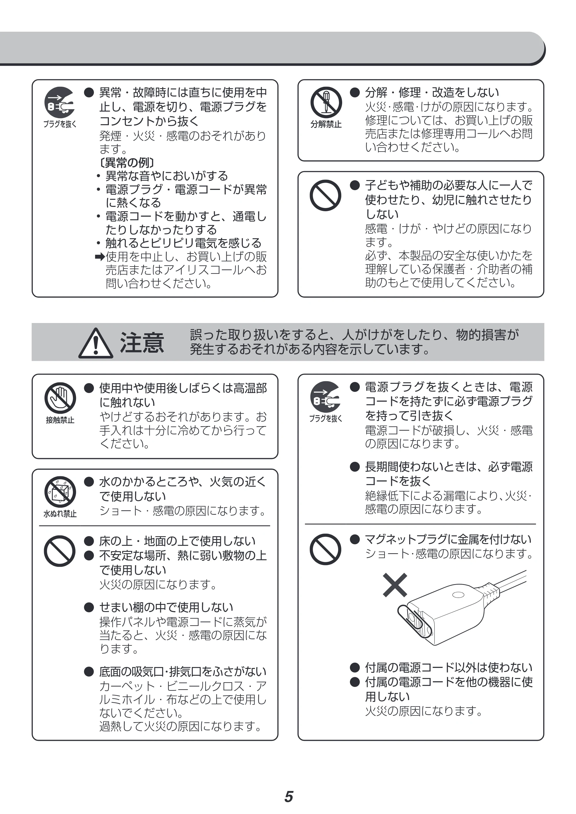 アイリスオーヤマ KPC-MA3 取扱説明書 — 原本ページ — 5ページ