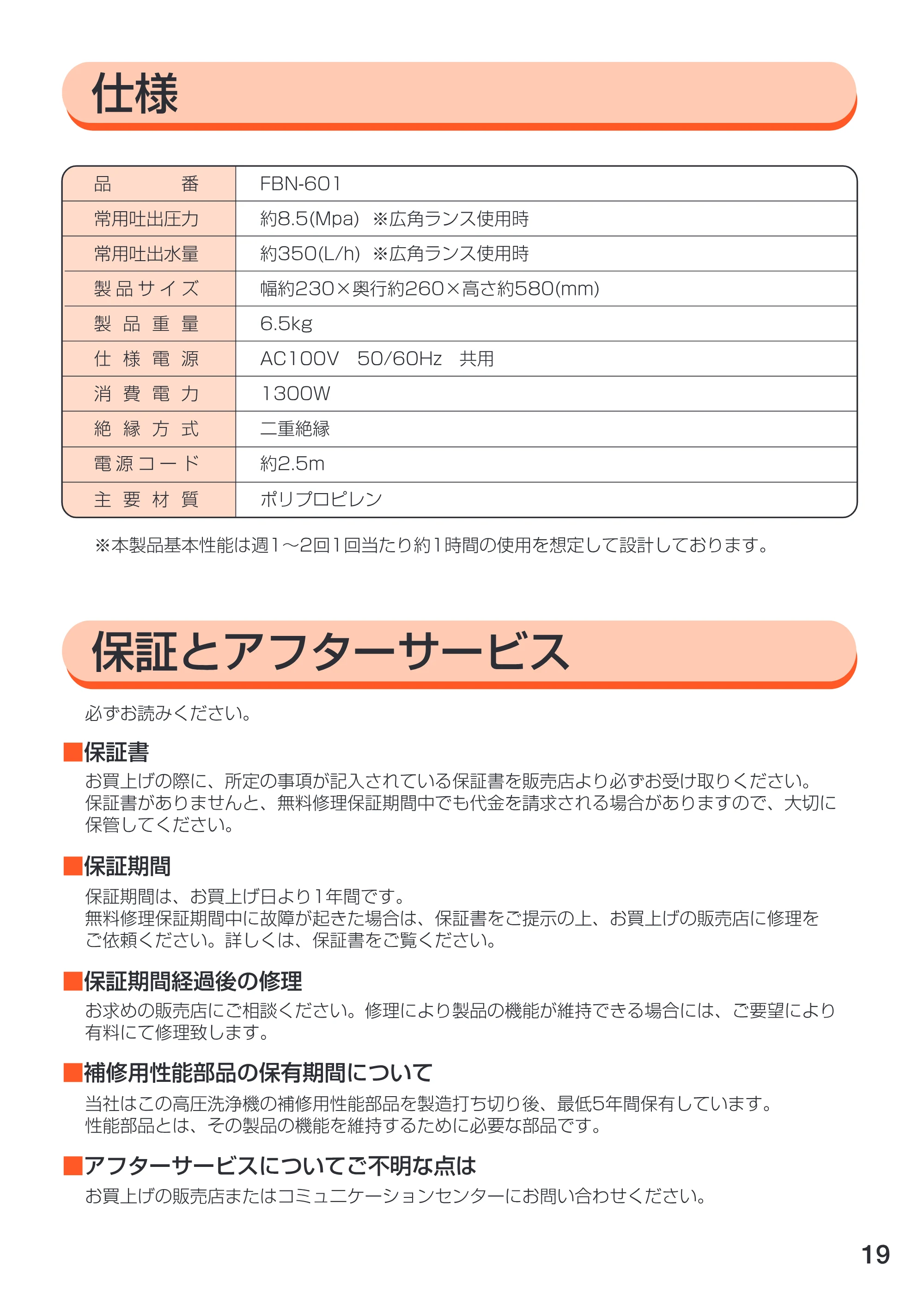 アイリスオーヤマ FBN-601 取扱説明書 — 原本ページ — 19ページ
