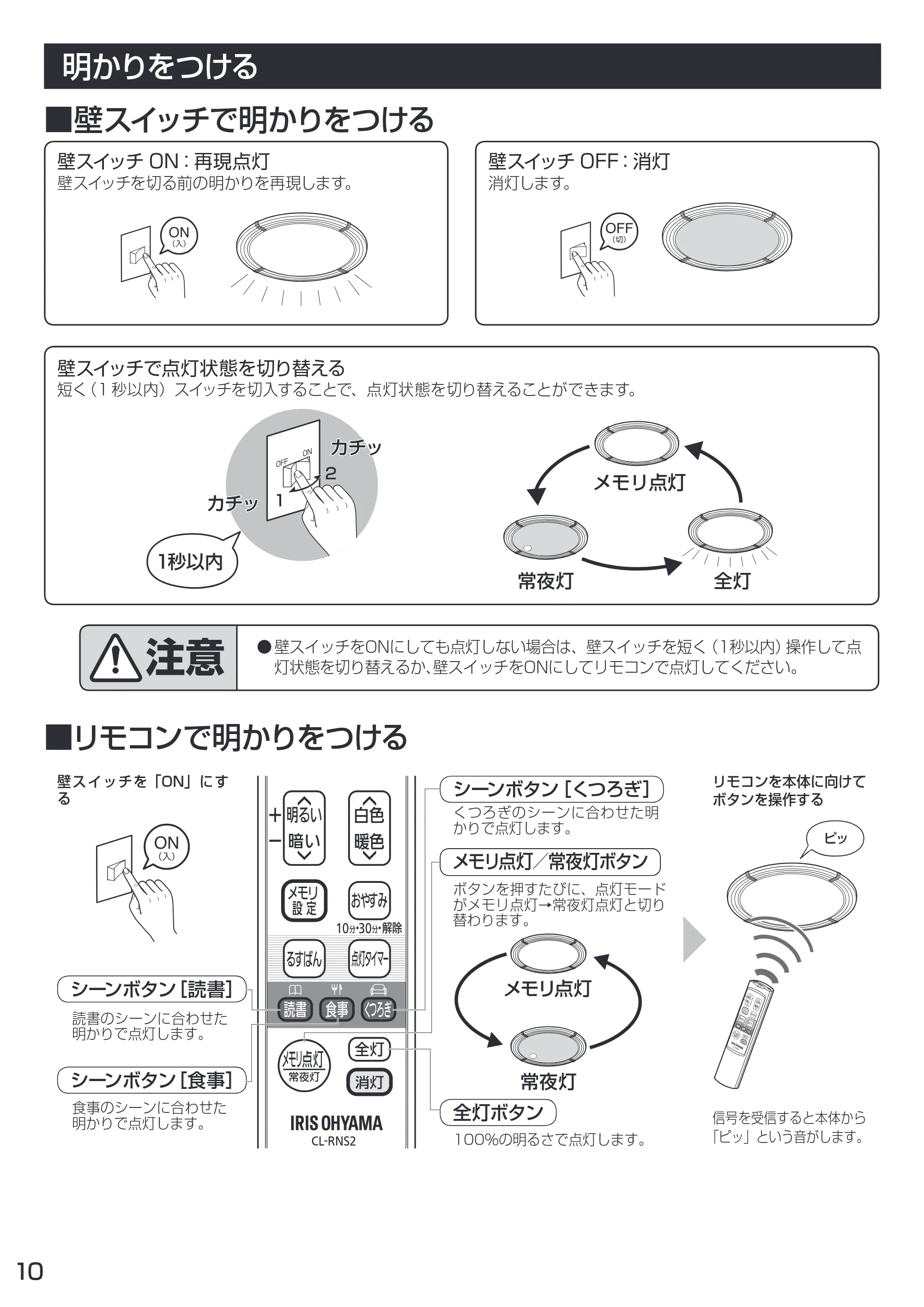 アイリスオーヤマ CL14DL-WF1 取扱説明書 — 原本ページ — 10ページ