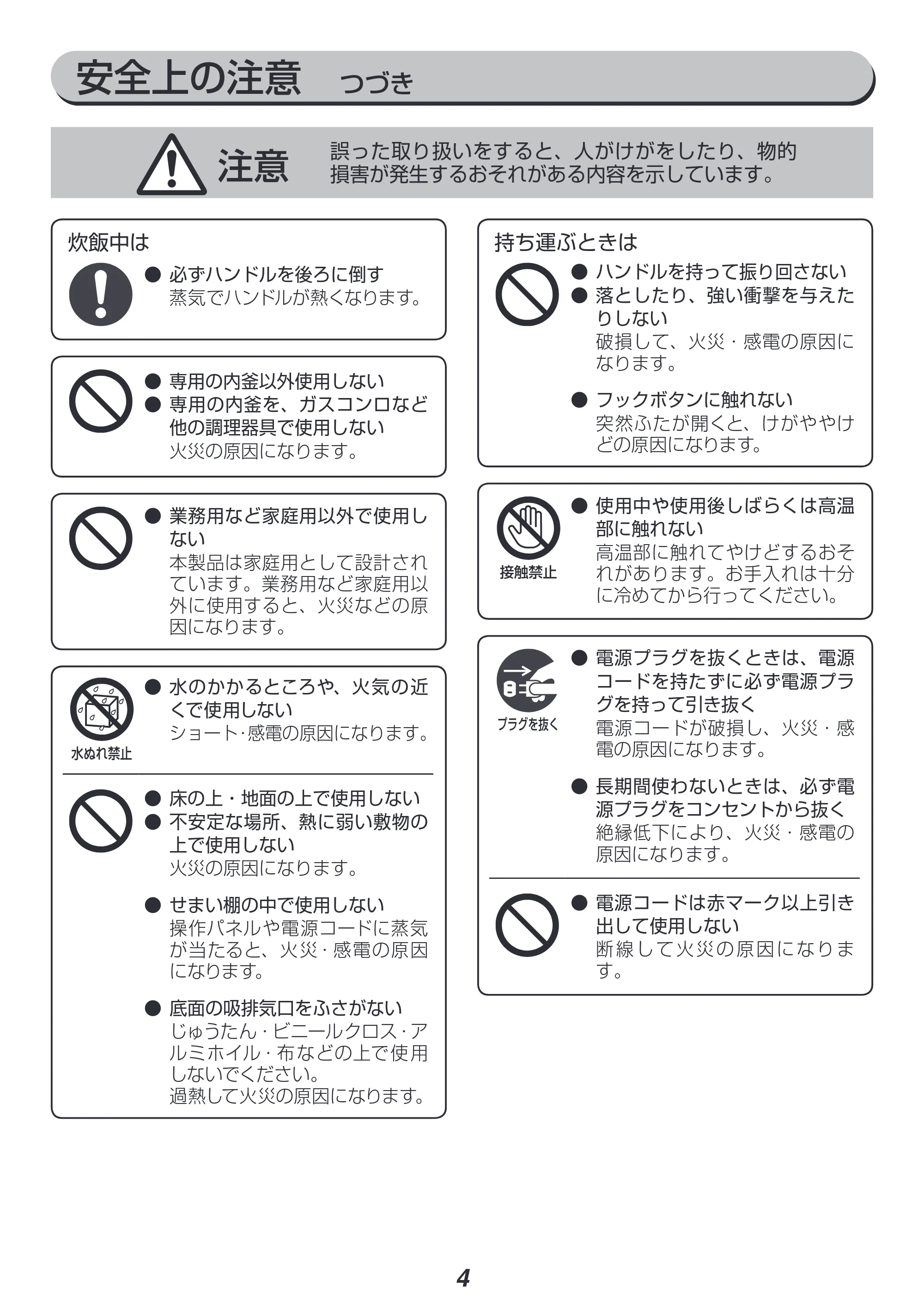 アイリスオーヤマ RC-IB10 取扱説明書 — 原本ページ — 4ページ