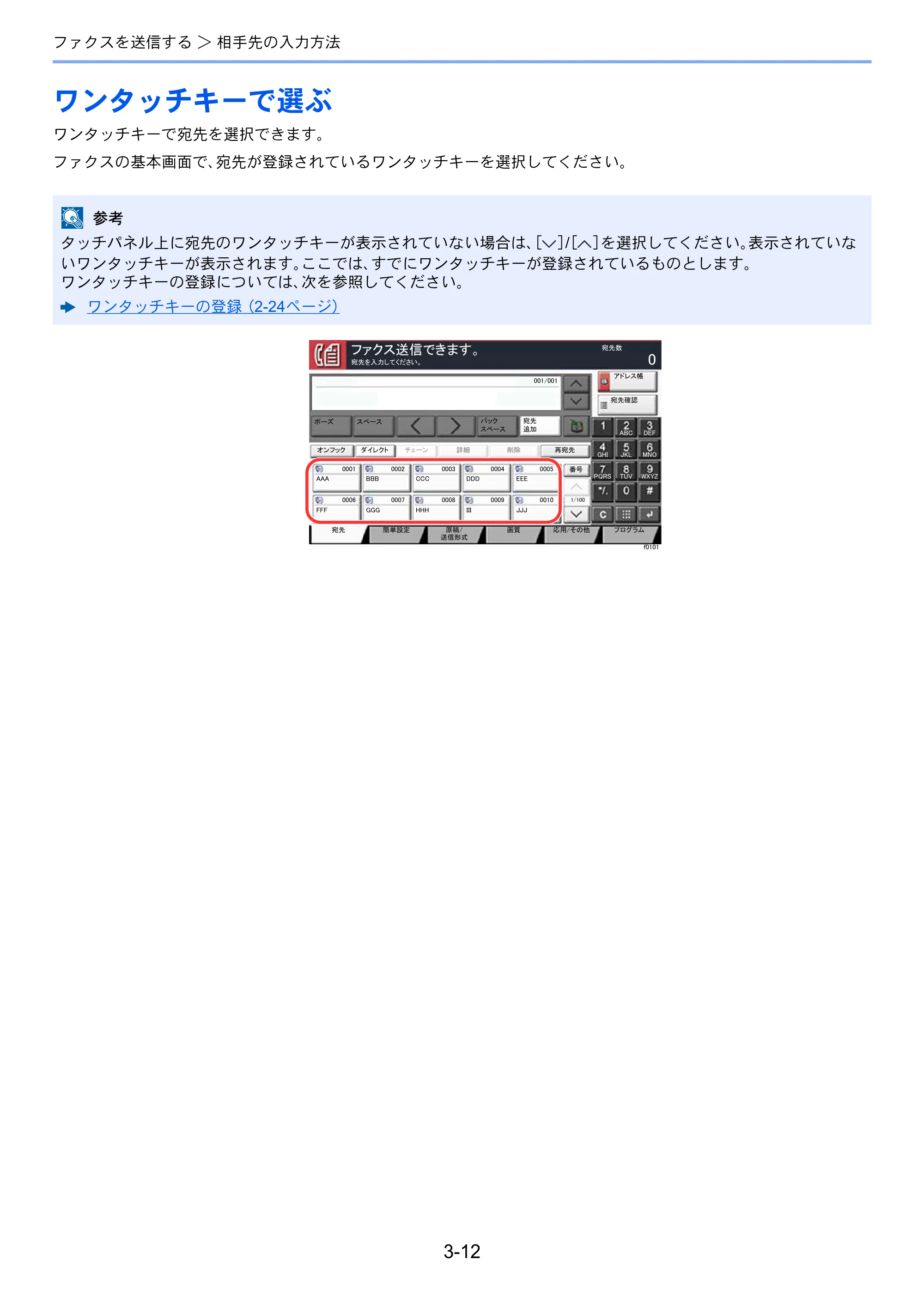 京セラ TASKalfa 2552ci / TASKalfa 3252ci / TASKalfa 4052ci TASKalfa 6002i/5002i/4002i FAX使用説明書 — ワンタッチキーで選ぶ — 原本ページ — 61ページ