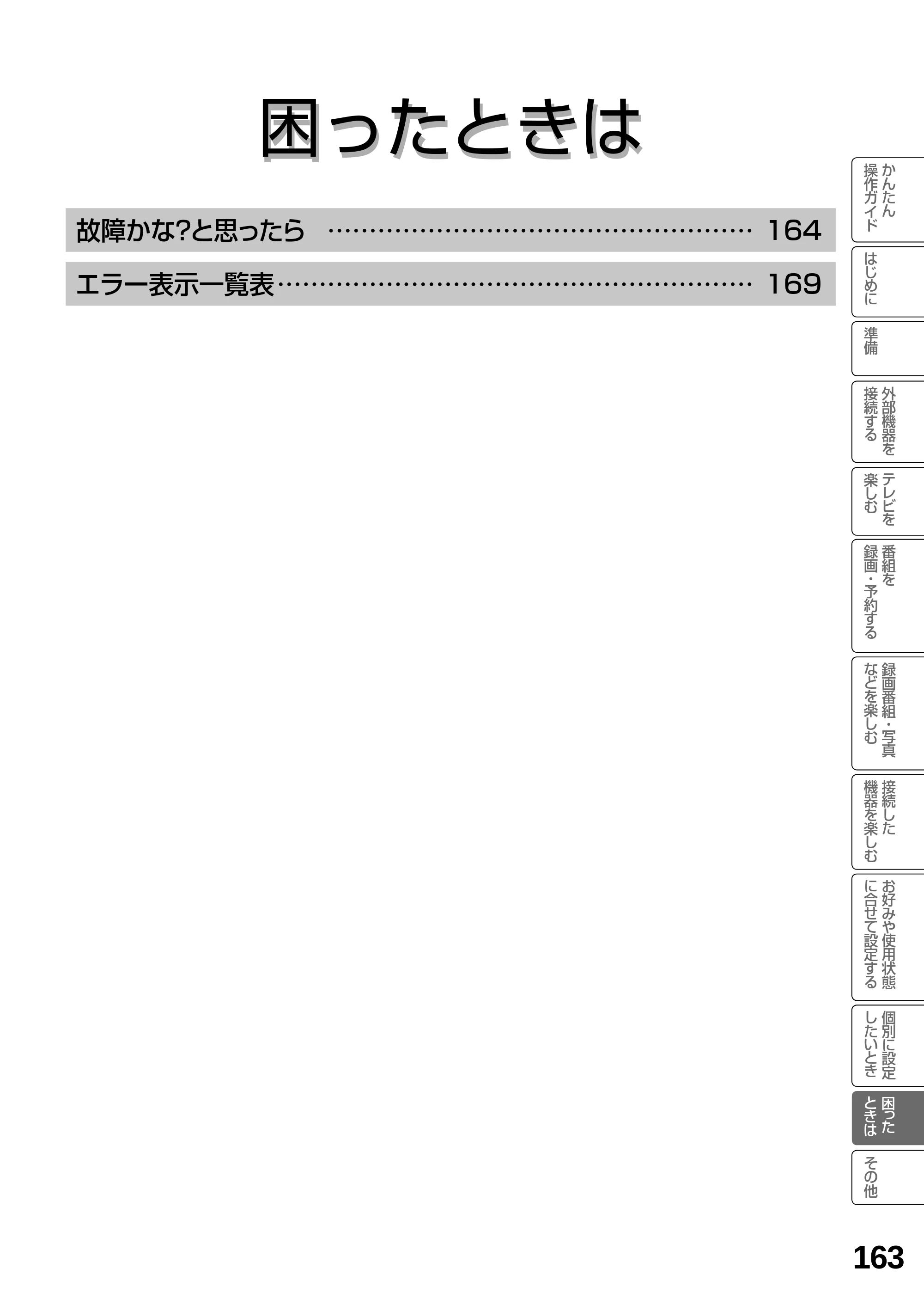 日立 L23-N2 / L50-N2 / L39-N2 取扱説明書 — 困ったときは — 原本ページ — 163ページ