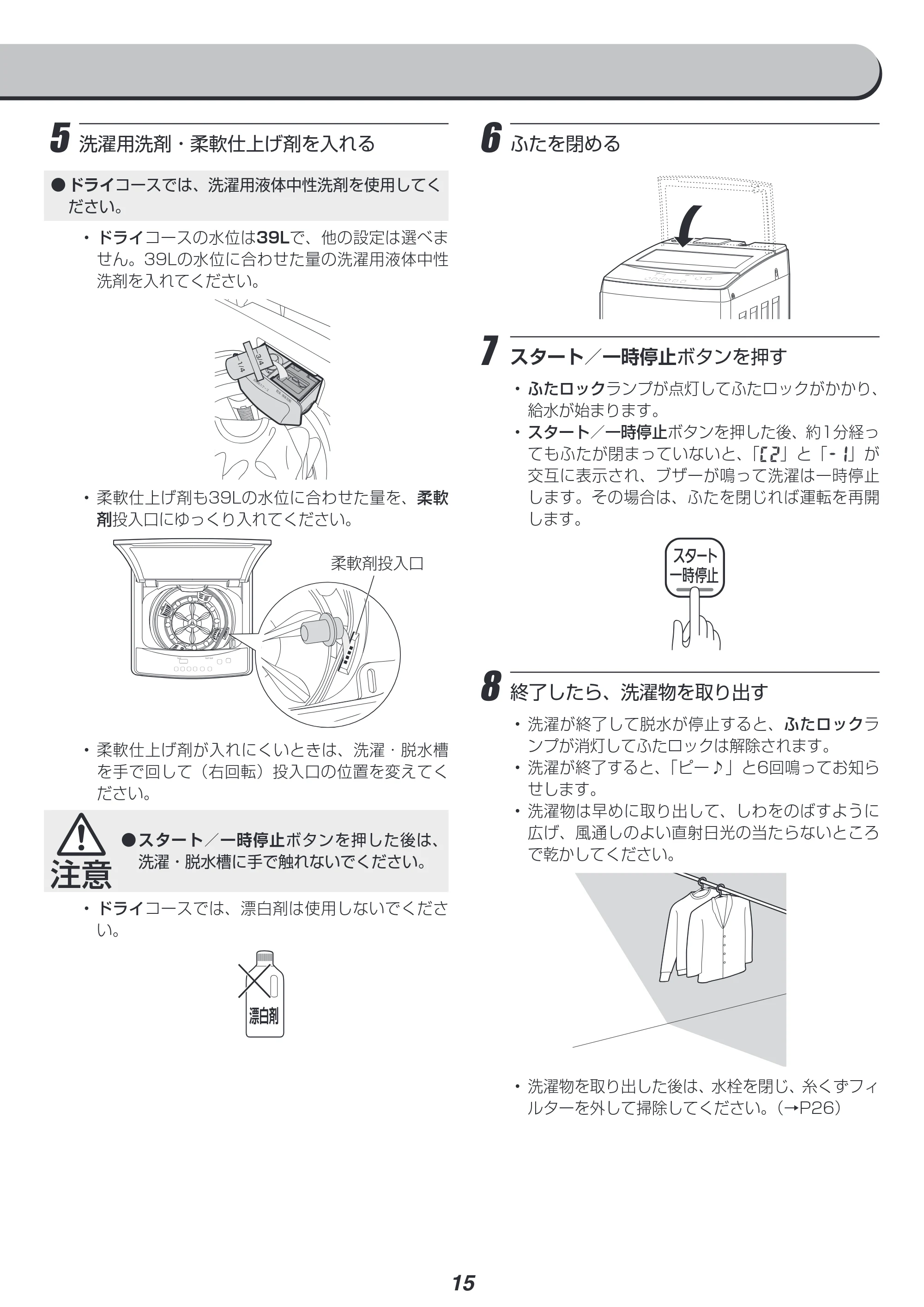 アイリスオーヤマ IAW-T704 取扱説明書 — 原本ページ — 15ページ