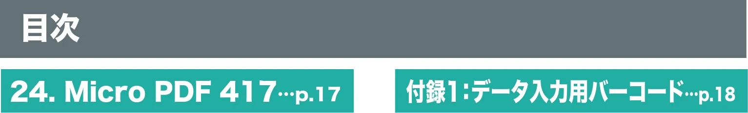 サンワサプライ BCR-BT2D14BK 取扱説明書 — 24. Micro PDF 417…p.17 — 図版 4-1 — 4ページ