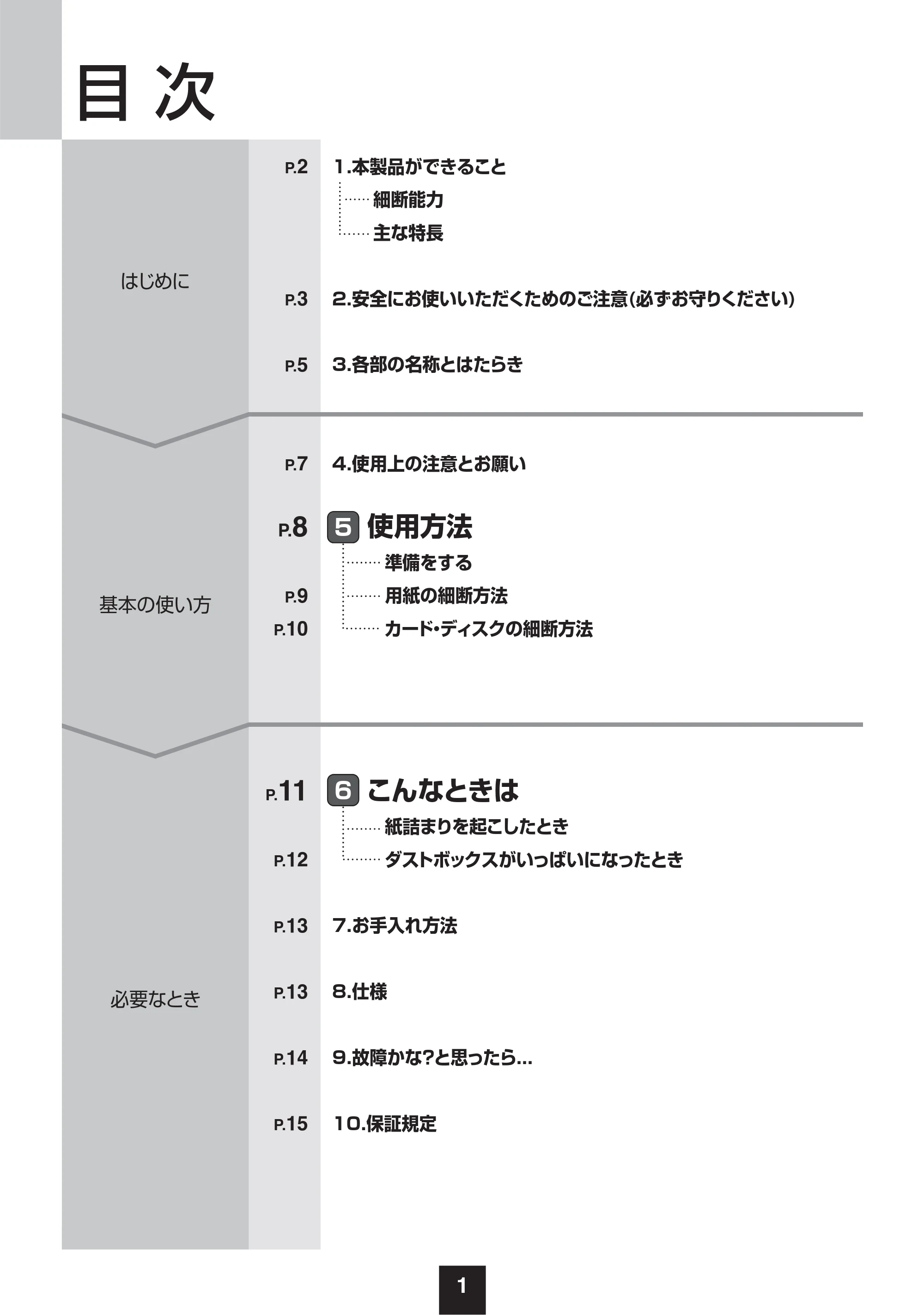 サンワサプライ 400-PSD079BK / 400-PSD079W 取扱説明書 — 目 次 — 原本ページ — 2ページ