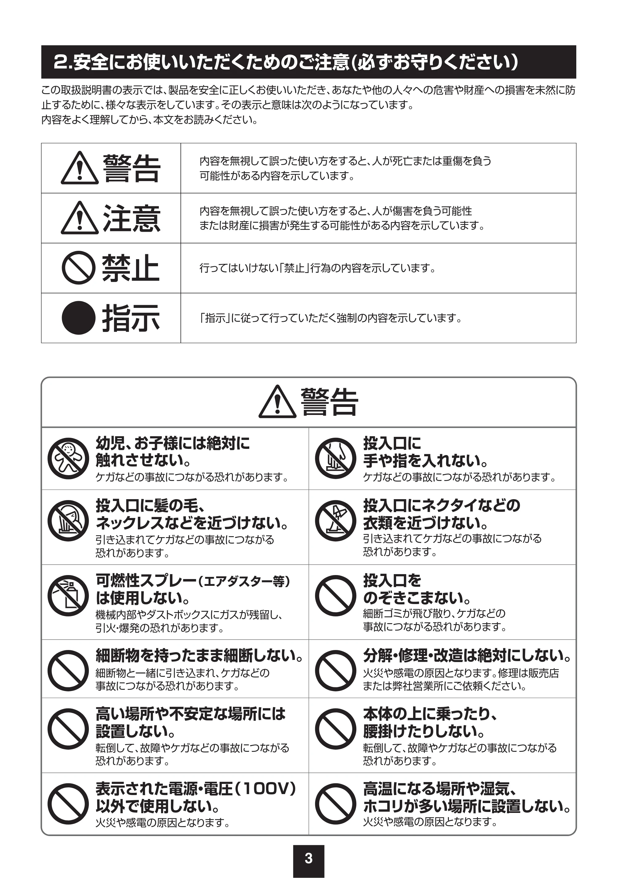 サンワサプライ 400-PSD079BK / 400-PSD079W 取扱説明書 — 2.安全にお使いいただくためのご注意(必ずお守りください) — 原本ページ — 4ページ