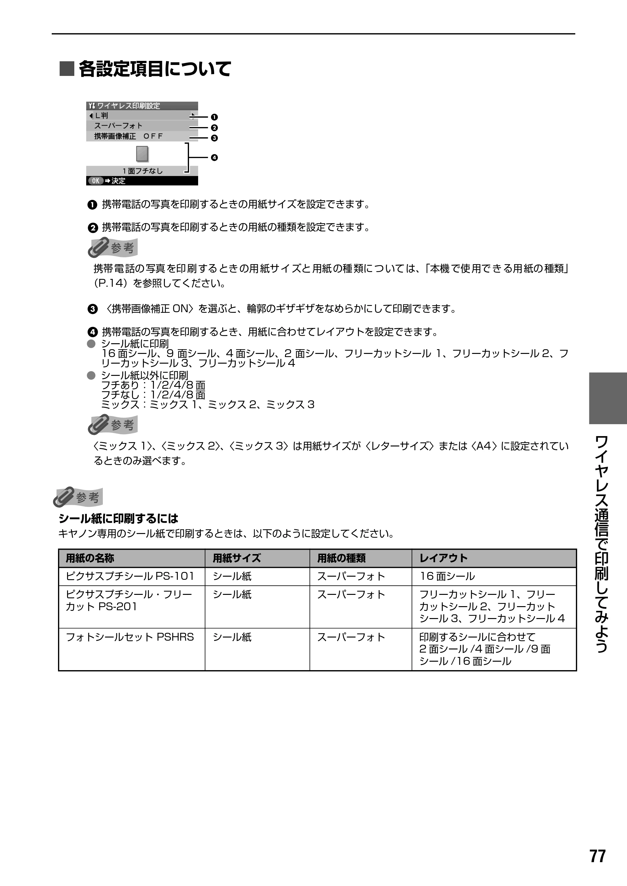 キヤノン PIXUS MP800 操作ガイド（本体操作編） （PDF形式／7.9Mバイト） — 原本ページ — 79ページ