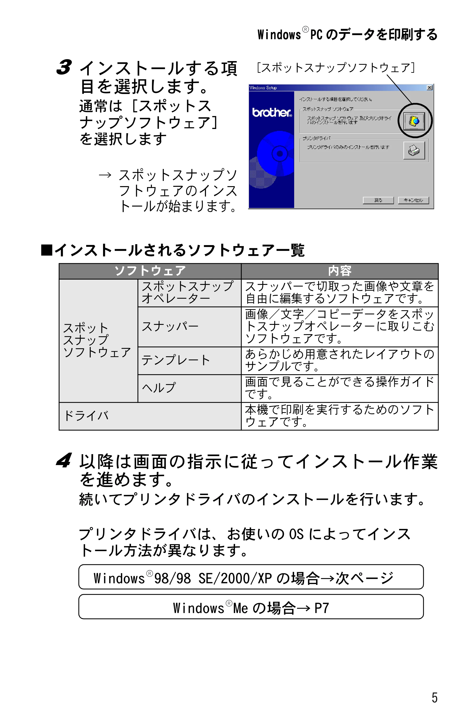 ブラザー MW-100/100e ソフトウェアガイド — 原本ページ — 7ページ
