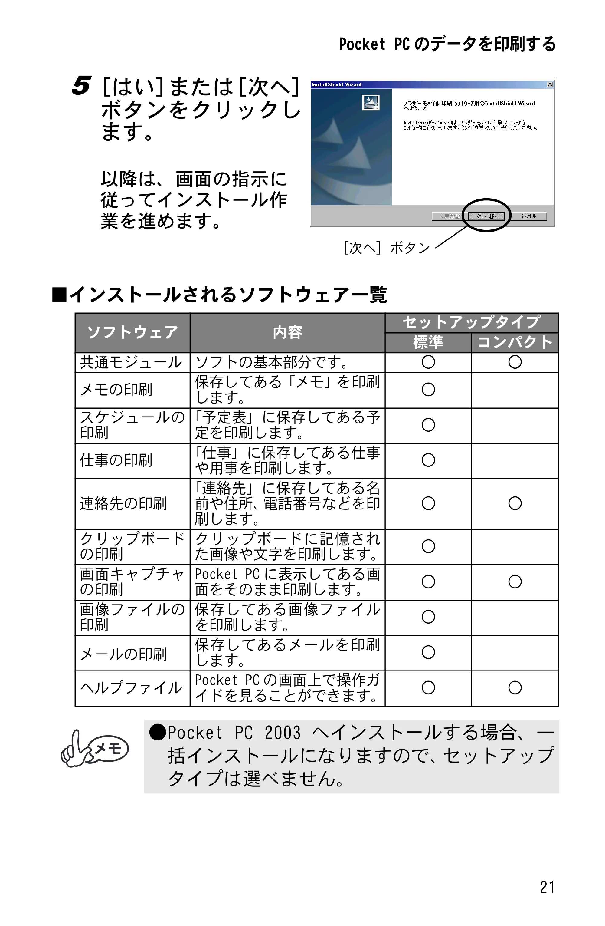 ブラザー MW-100/100e ソフトウェアガイド — 原本ページ — 23ページ