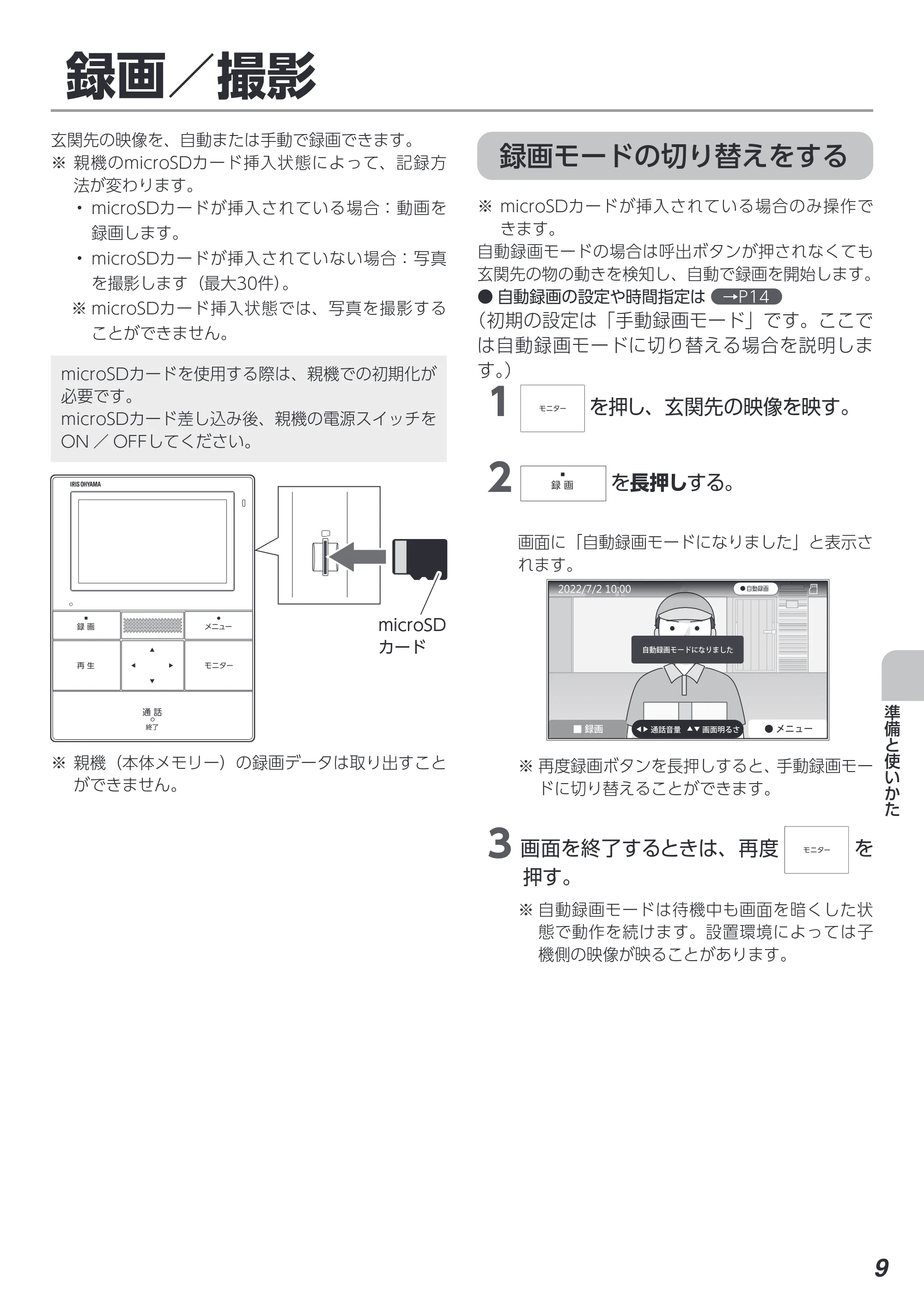 アイリスオーヤマ TD-SM3010T-WSH 取扱説明書 — 原本ページ — 9ページ