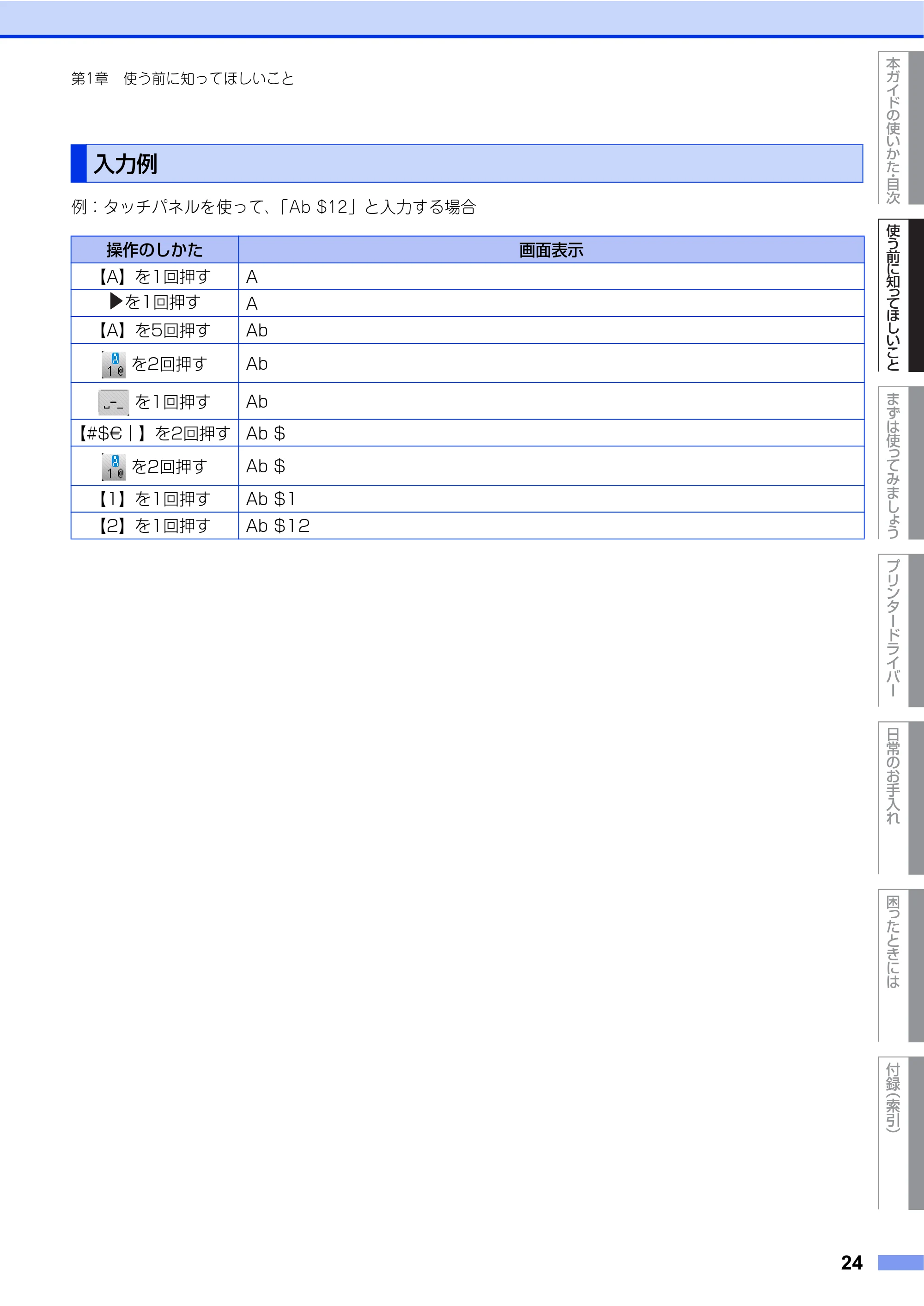 ブラザー HL-L9200CDWT ユーザーズガイド — 入力例 — 原本ページ — 24ページ