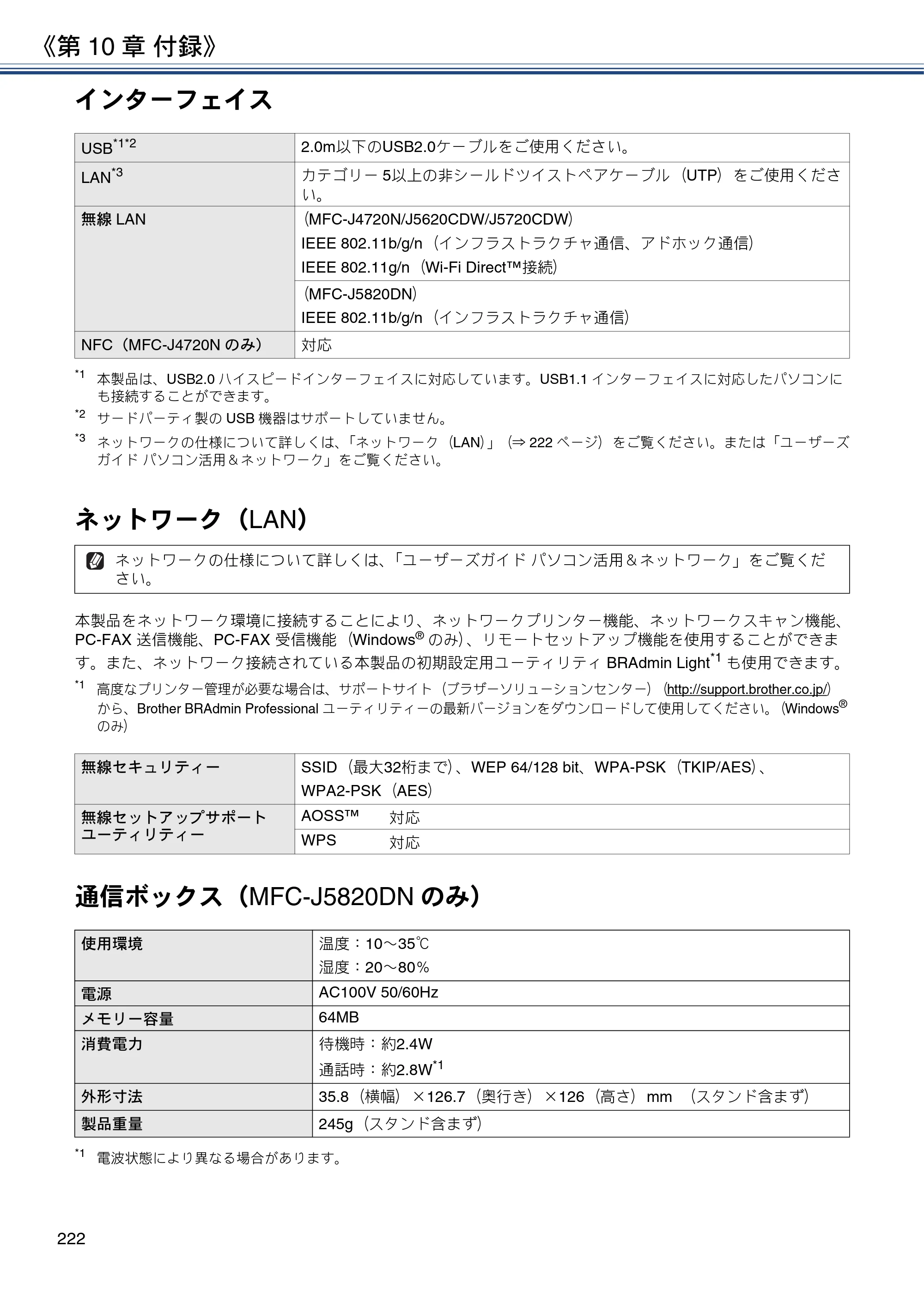 ブラザー MFC-J4720N / MFC-J5620CDW / MFC-J5720CDW ユーザーズガイド ～応用編～ — 原本ページ — 222ページ