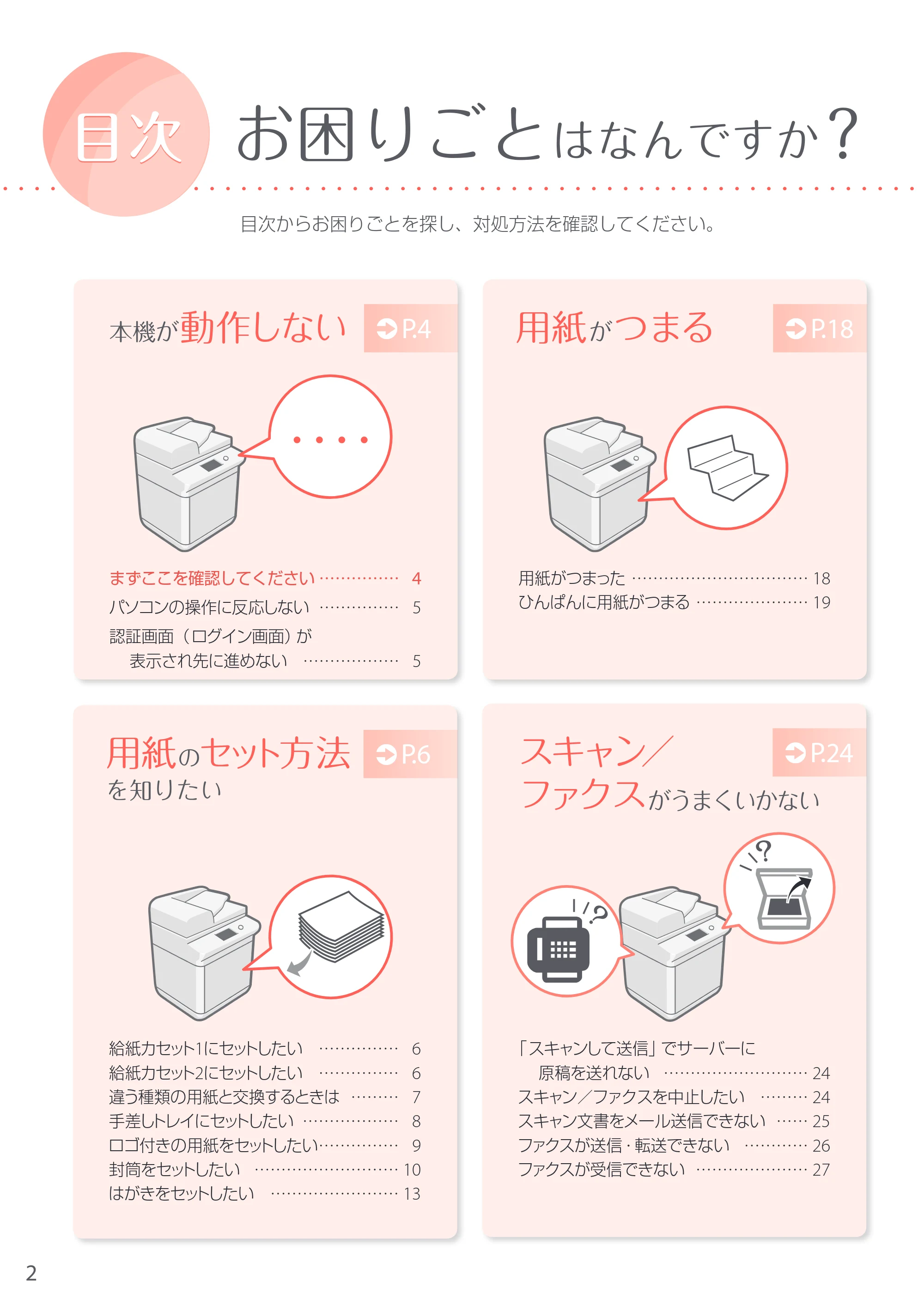 キヤノン A3機用) お困りごと解決ガイド 2017年5月25日更新 （PDF：34.0MB） — 原本ページ — 2ページ