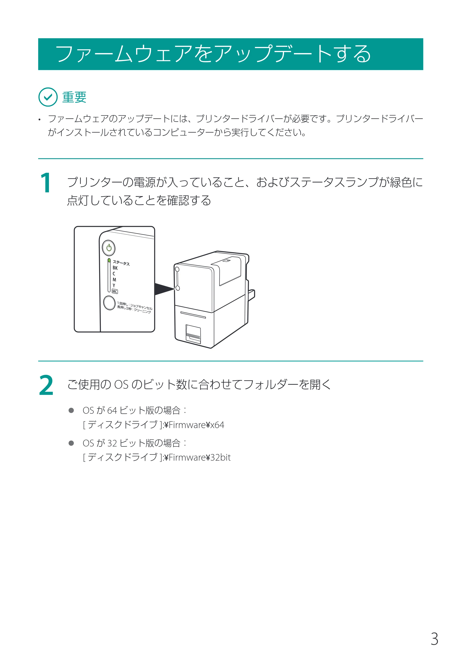 キヤノン CX-M1700 ファームウエアのアップデート手順 （PDF形式／0.78Mバイト） — 原本ページ — 3ページ