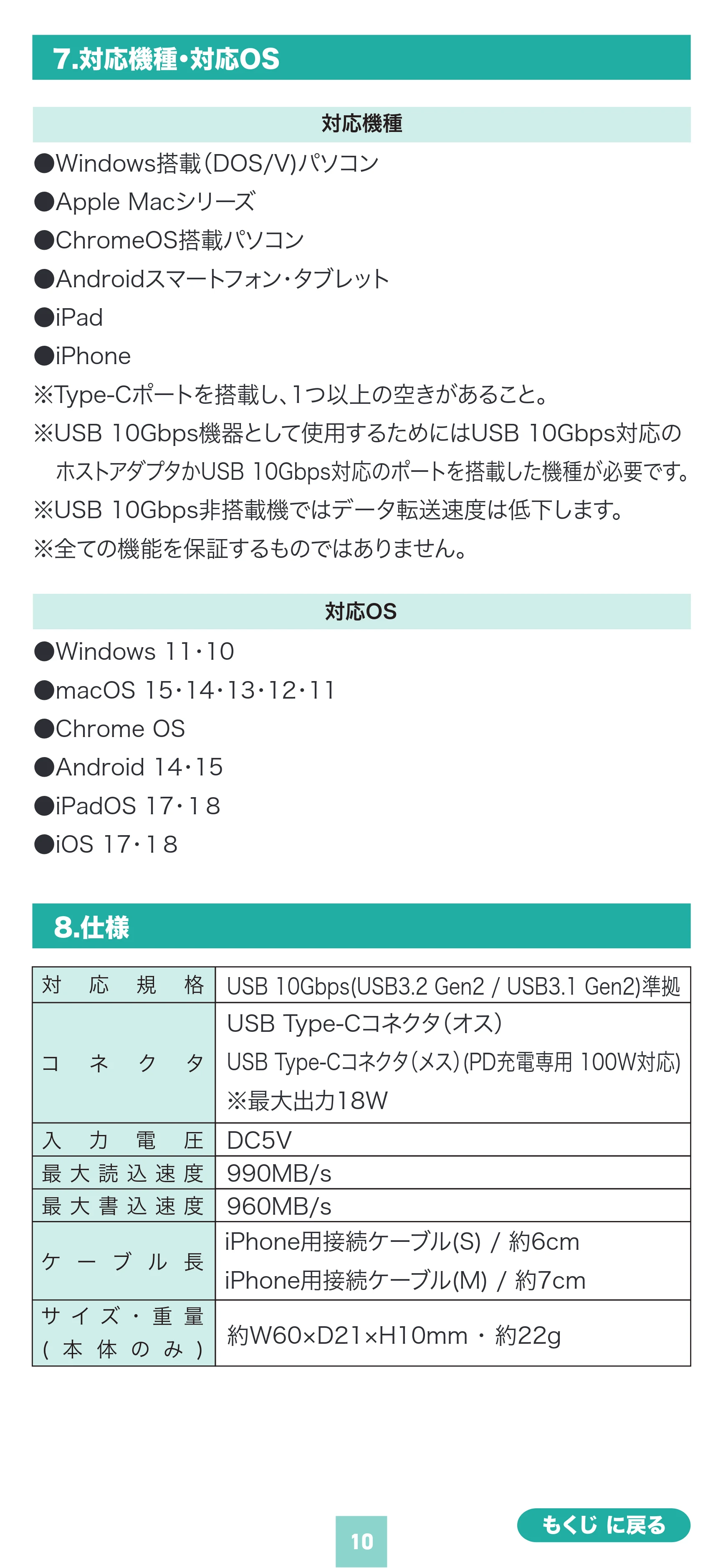 サンワサプライ 600-IPCFAN1TB / 600-IPCFAN512GB / 600-IPCFAN2TB 取扱説明書 — 原本ページ — 10ページ