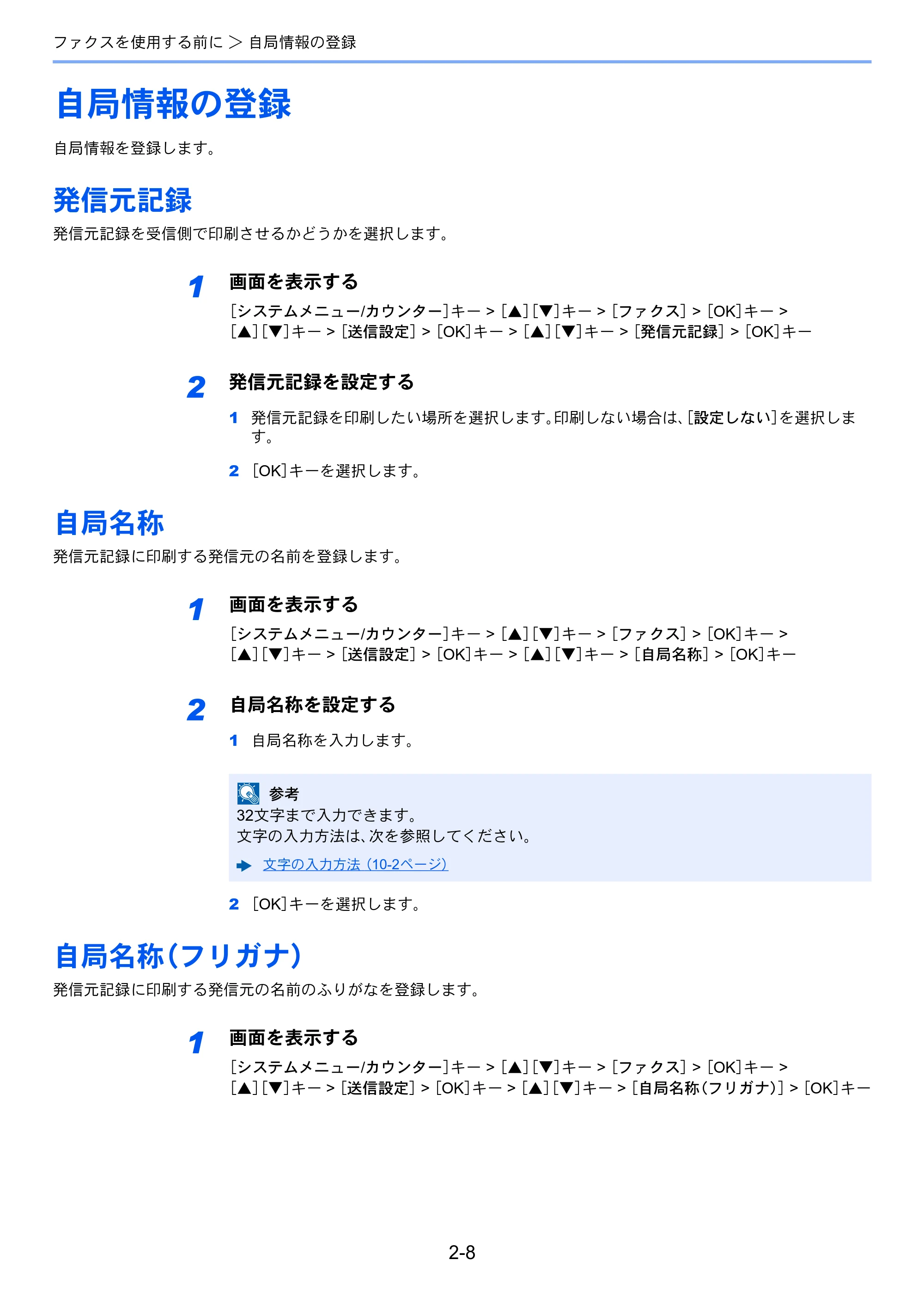 京セラ ECOSYS M2540dw ECOSYS M2540dw FAX使用説明書 — 自局情報の登録 — 原本ページ — 25ページ