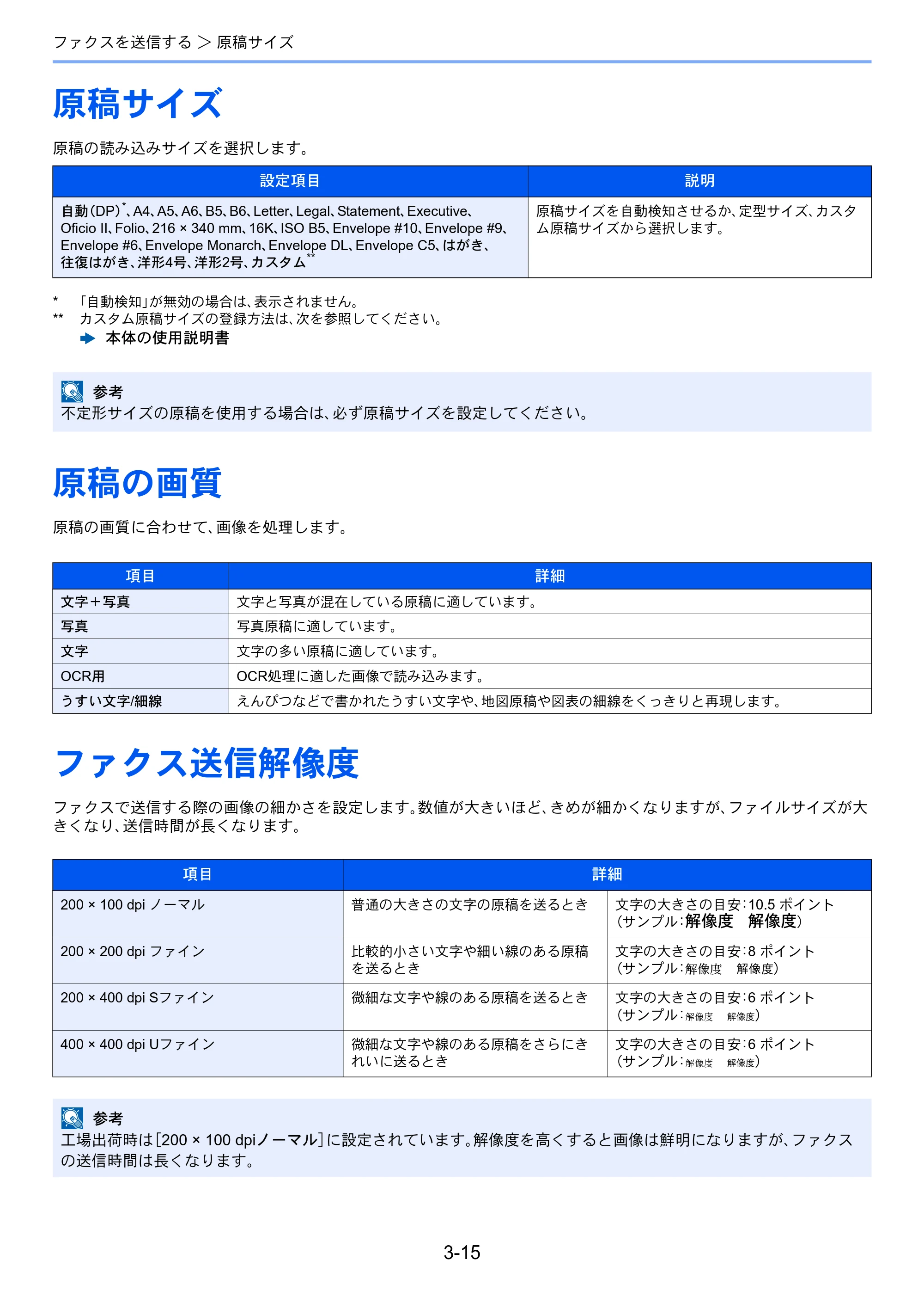 京セラ ECOSYS M2540dw ECOSYS M2540dw FAX使用説明書 — 原稿サイズ — 原本ページ — 50ページ